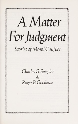 Matter for Judgment