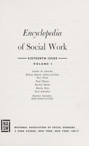 Encyclopedia of Social Work 2vol
