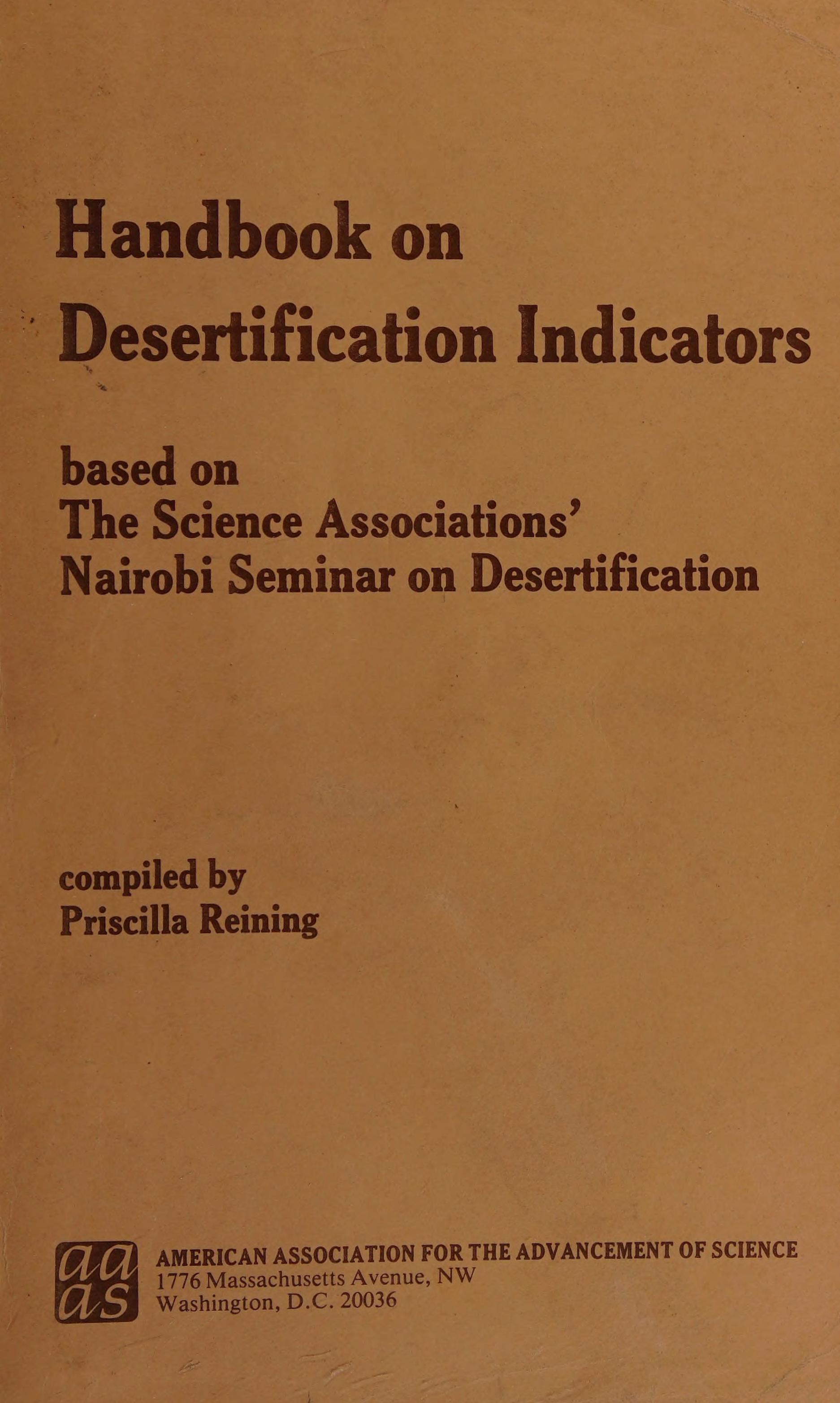 Handbook on Desertification Indicators