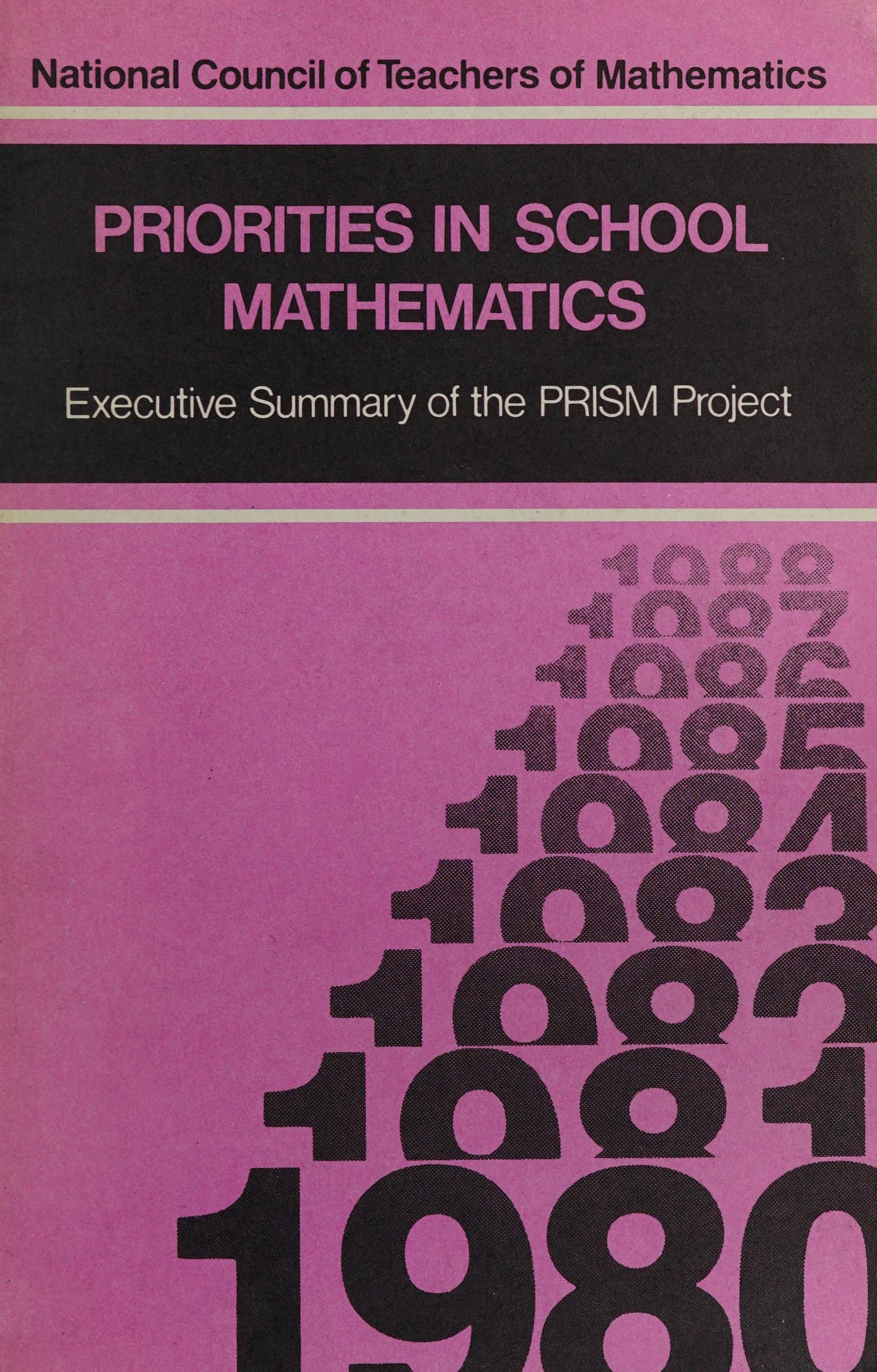 Priorities In School Mathematics: An Executive Summary