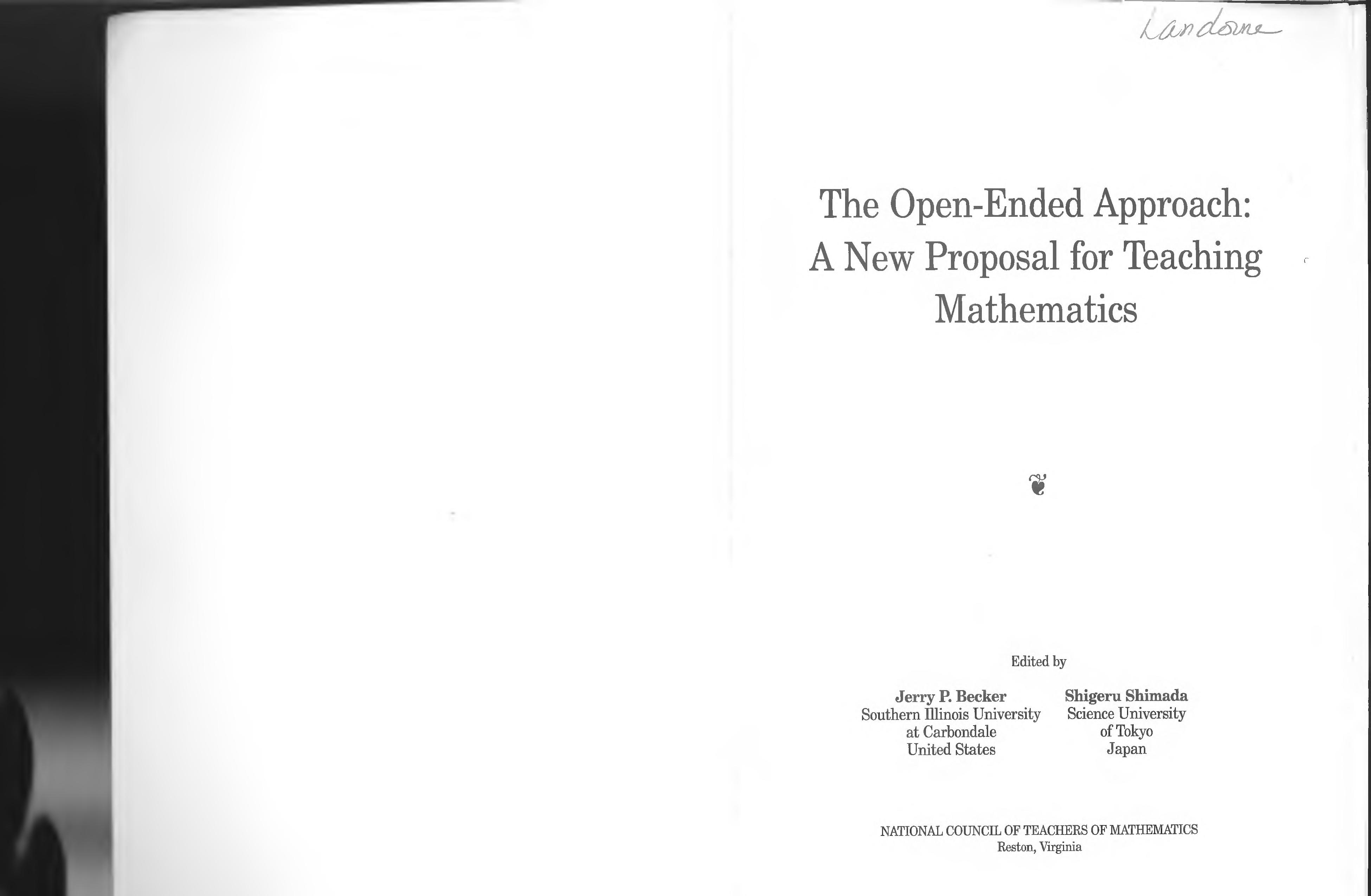 The Open-Ended Approach