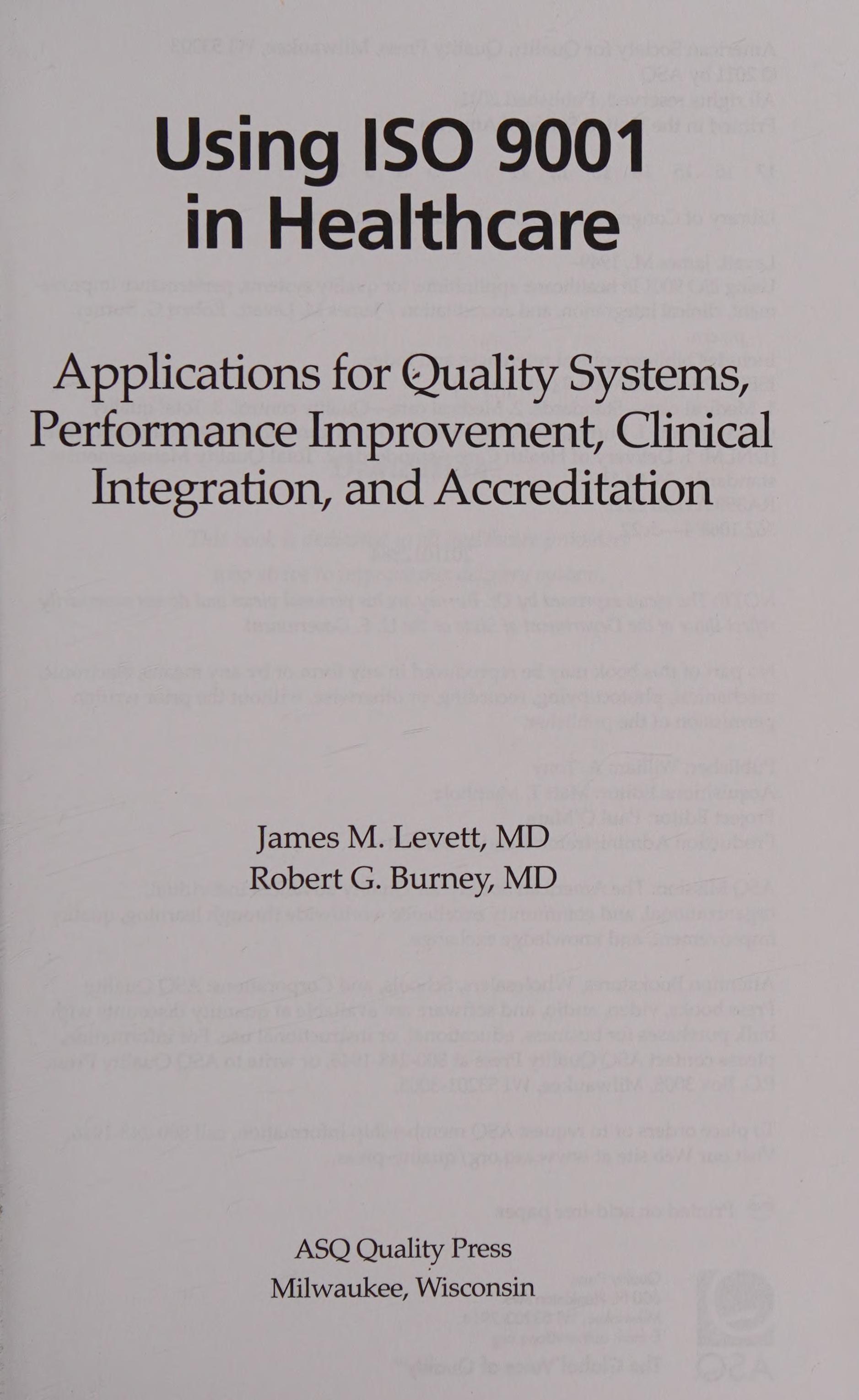Using Iso 9001 in Healthcare