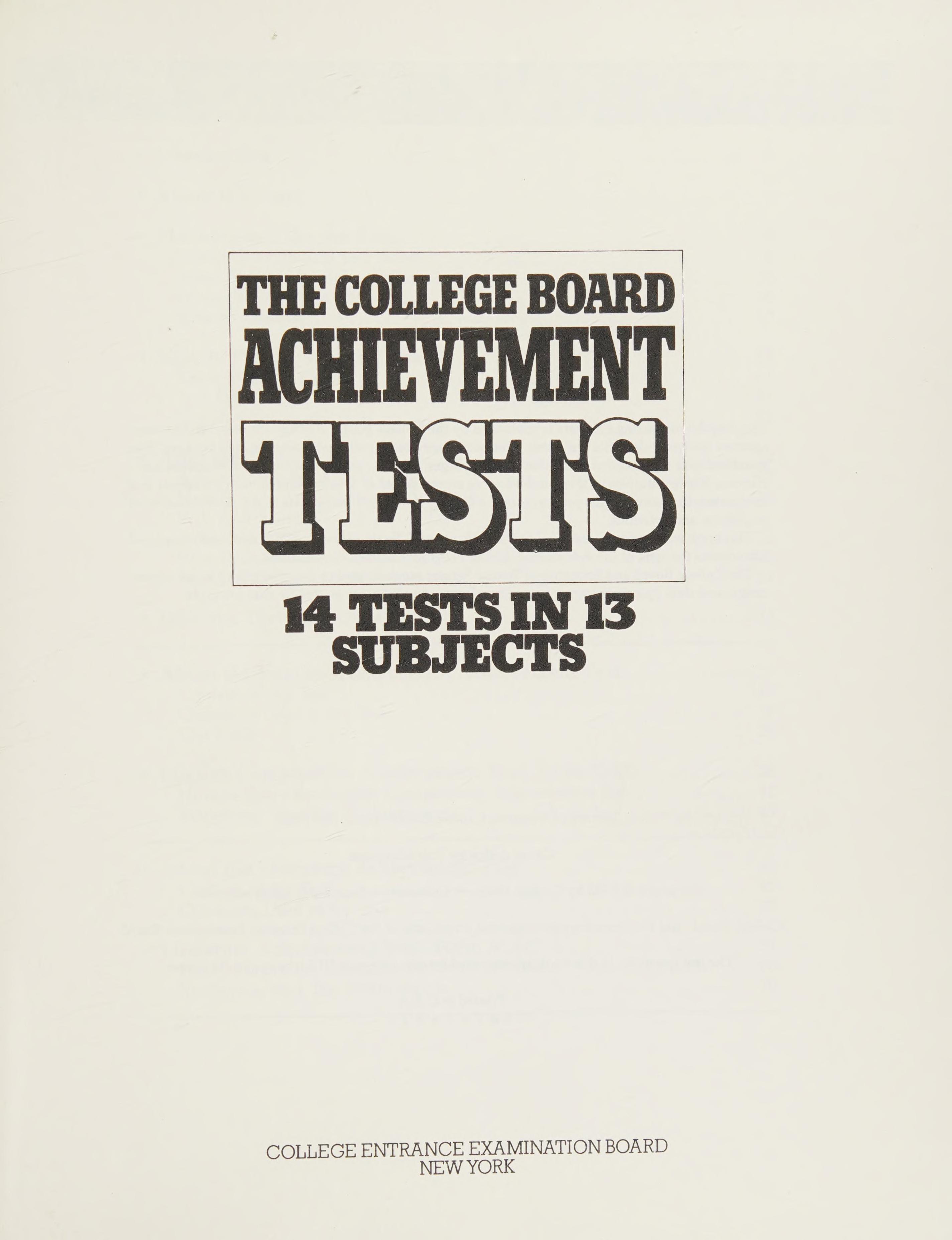 The College Board Achievement Tests