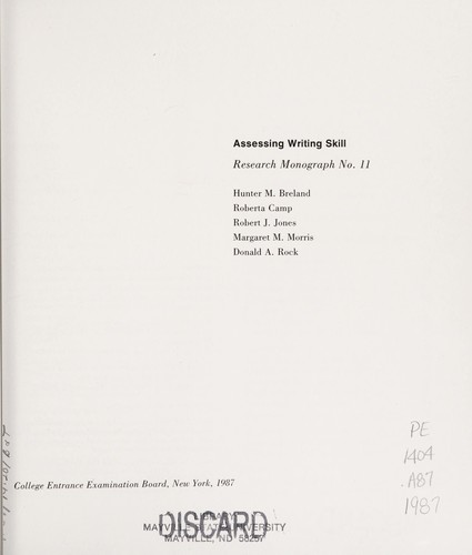 Assessing Writing Skill