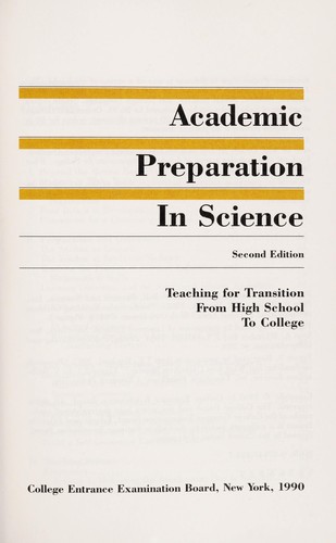 Academic Preparation in Science