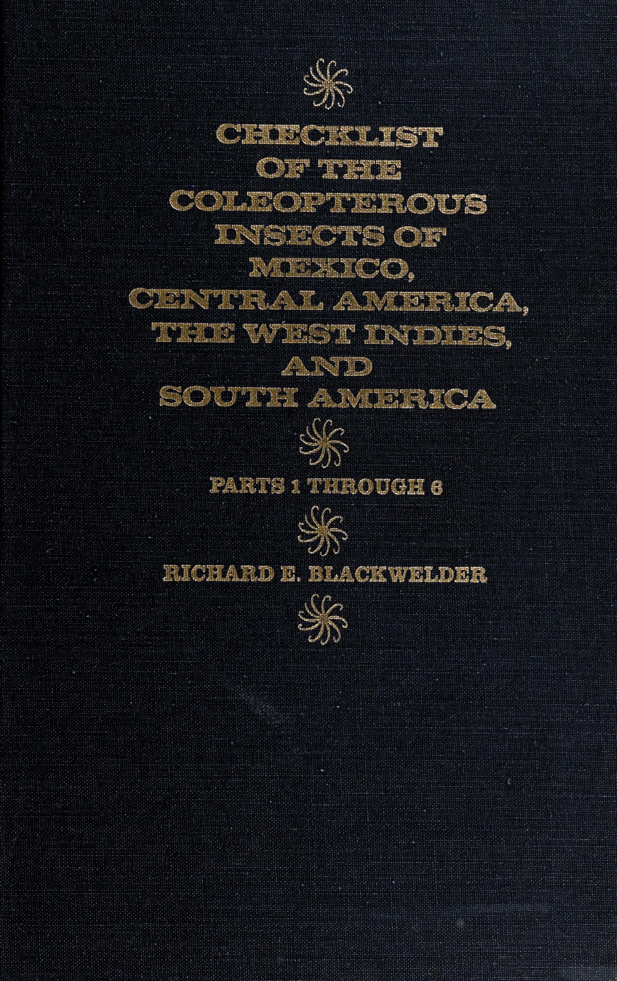 Checklist Coleop Insects
