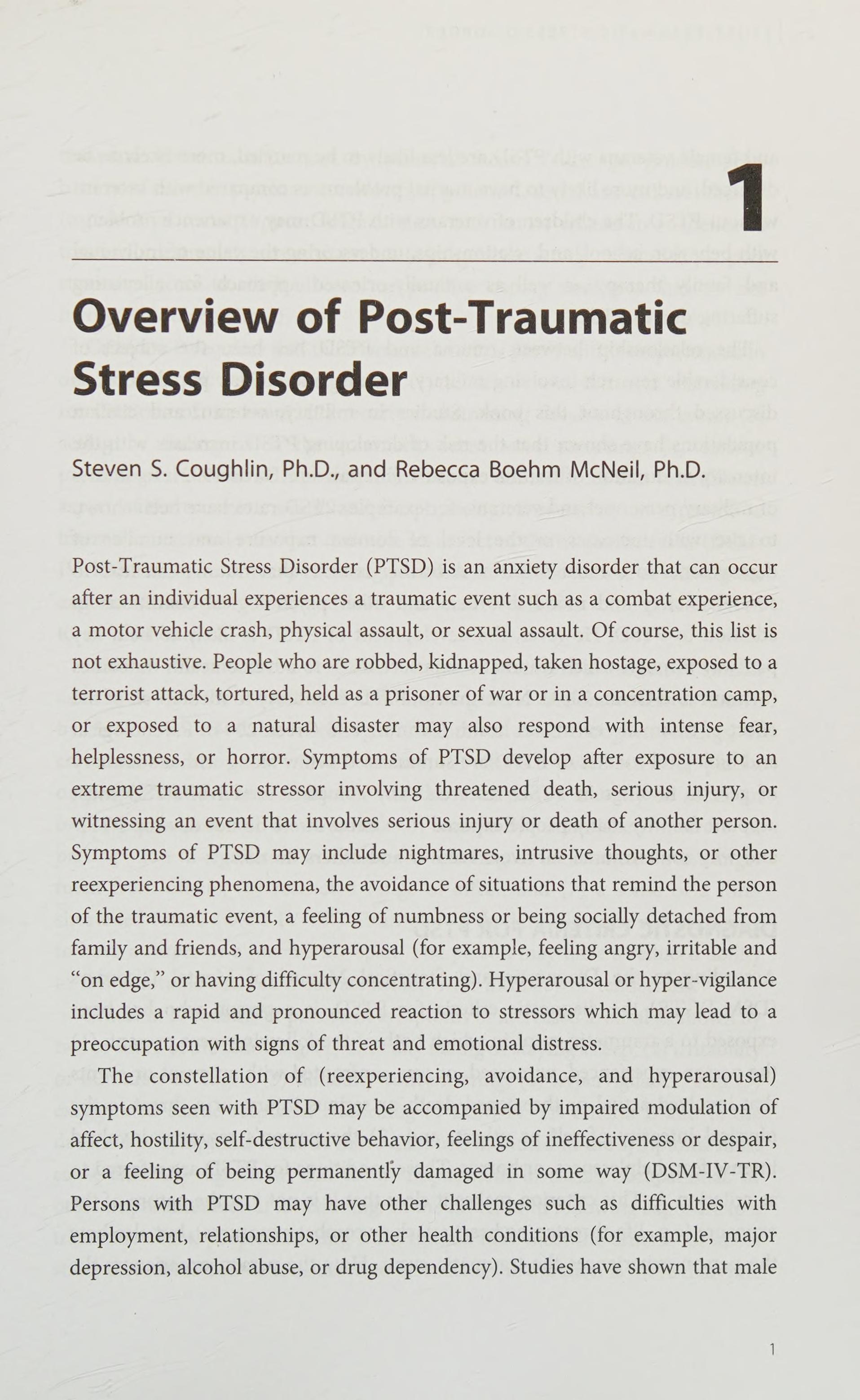 Post-Traumatic Stress Disorder and Chronic Health Conditions