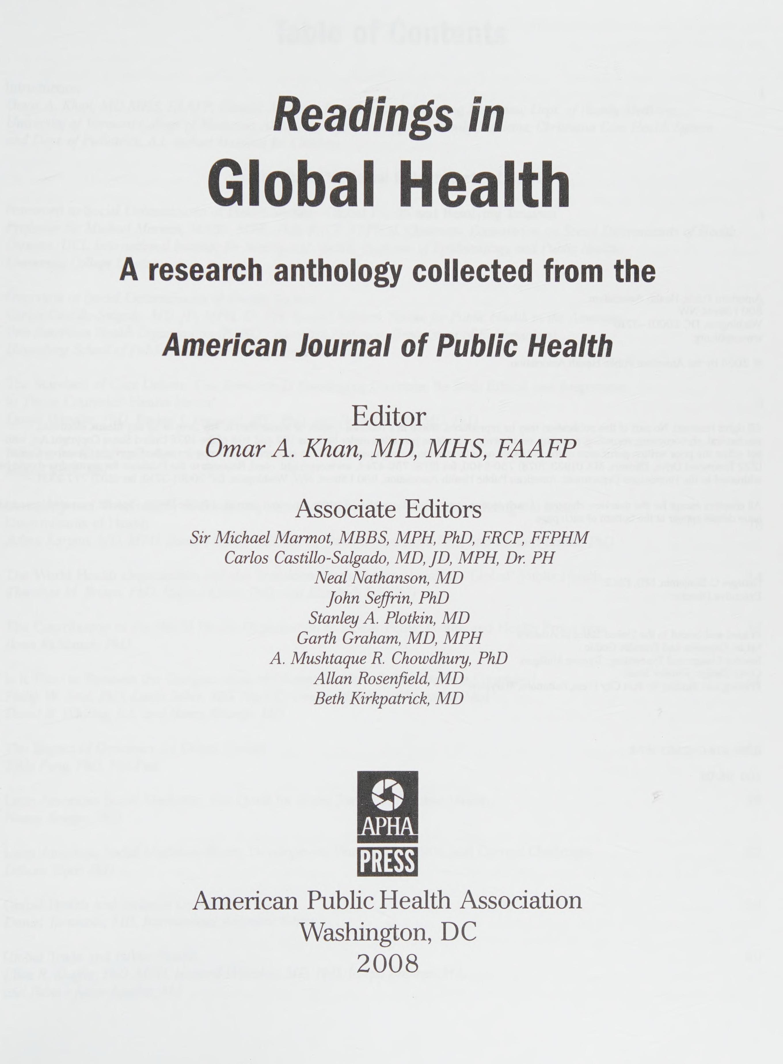 Readings In Global Health