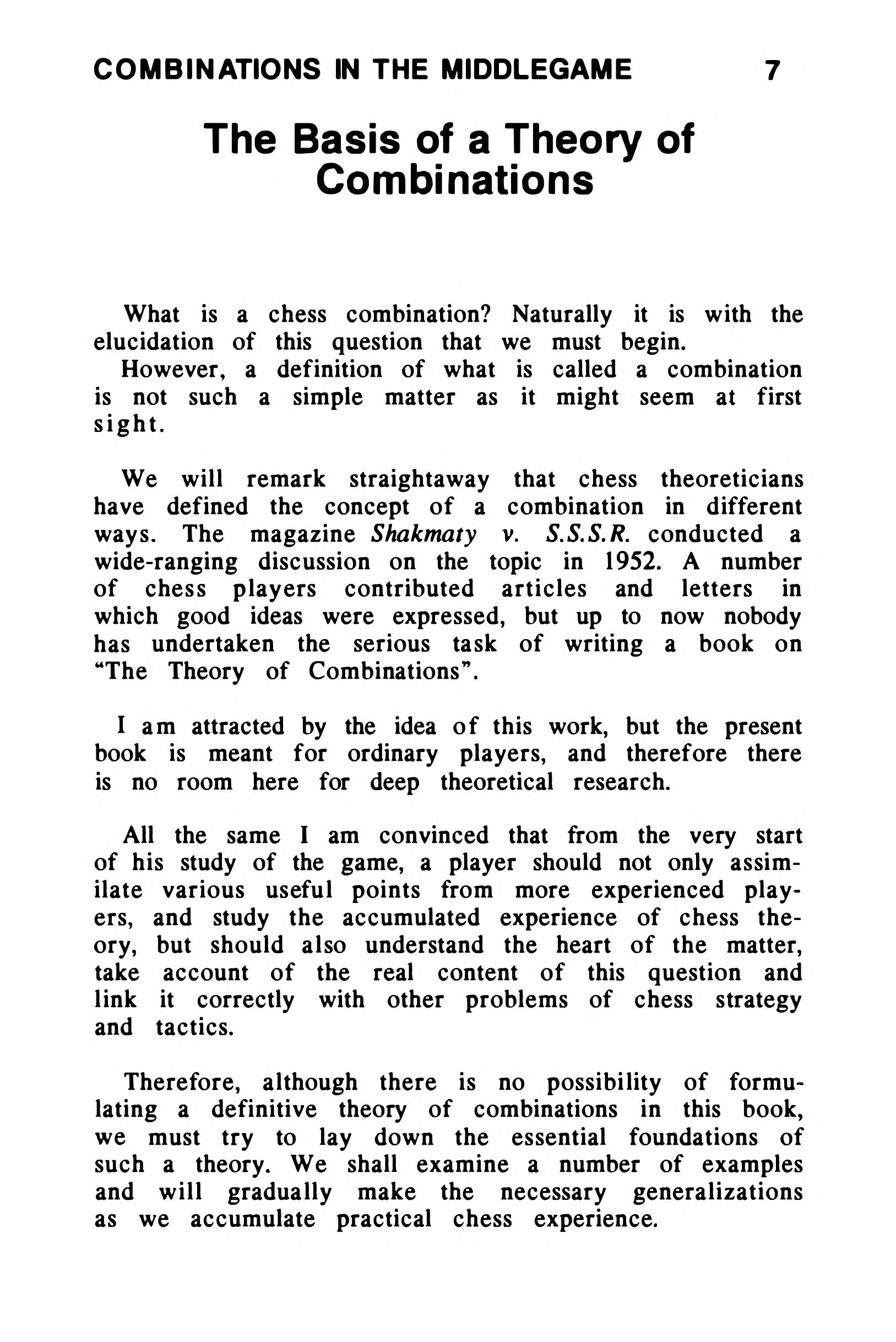 Combinations in the Middlegame