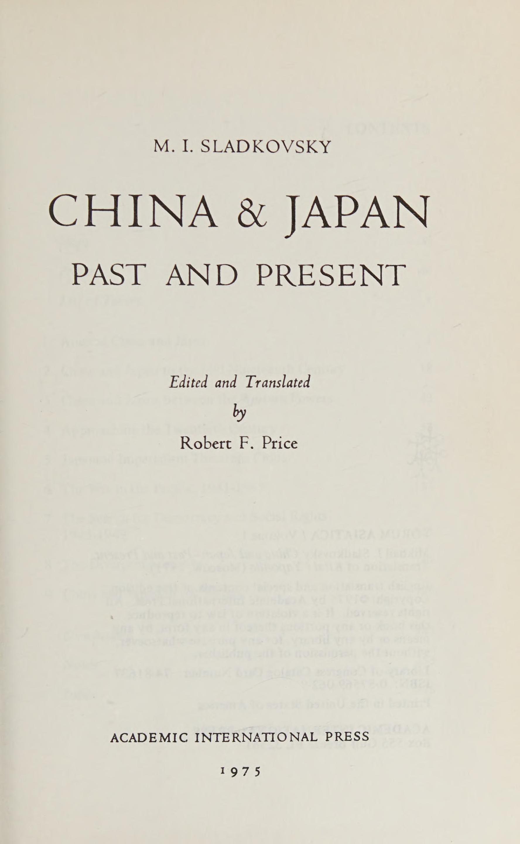 China And Japan: Past And Present