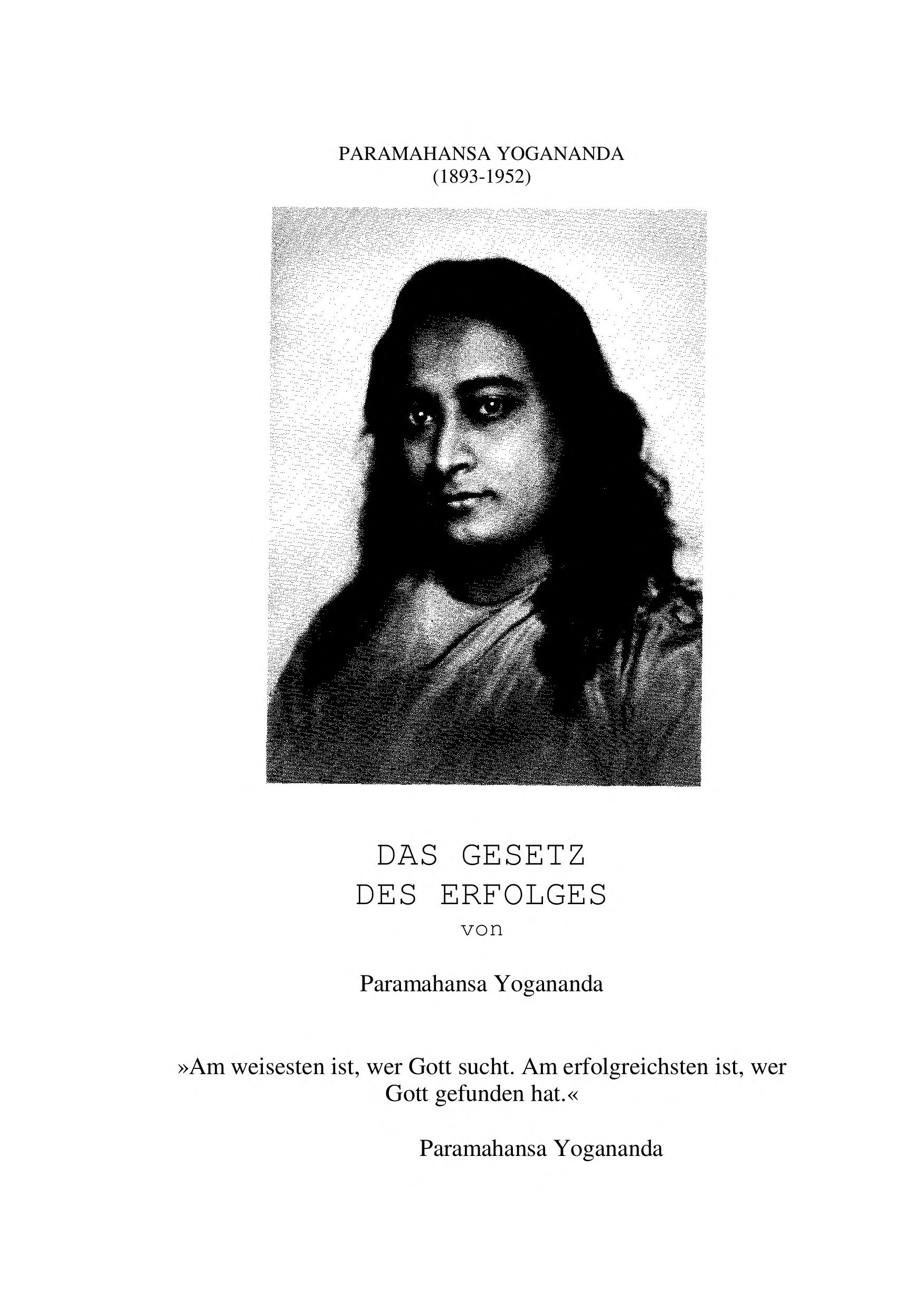 Das Gesetz des Erfolges/the Law of Success