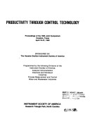 Productivity Through Control Technology Proceedings of 1983 Joint Symposium