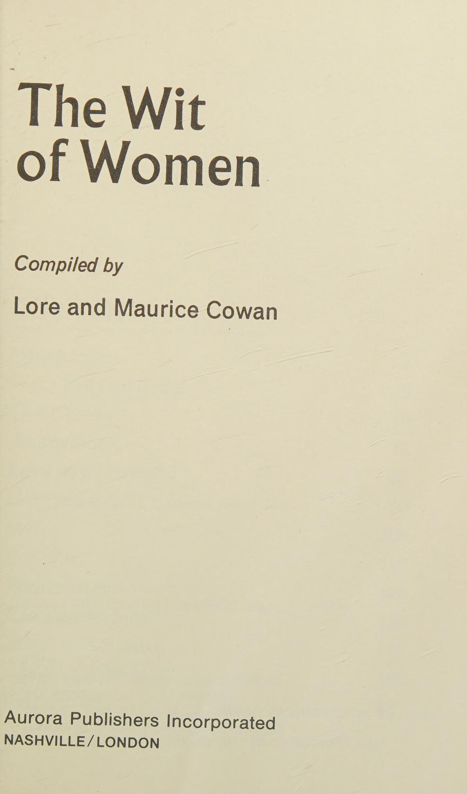 The Wit Of Women