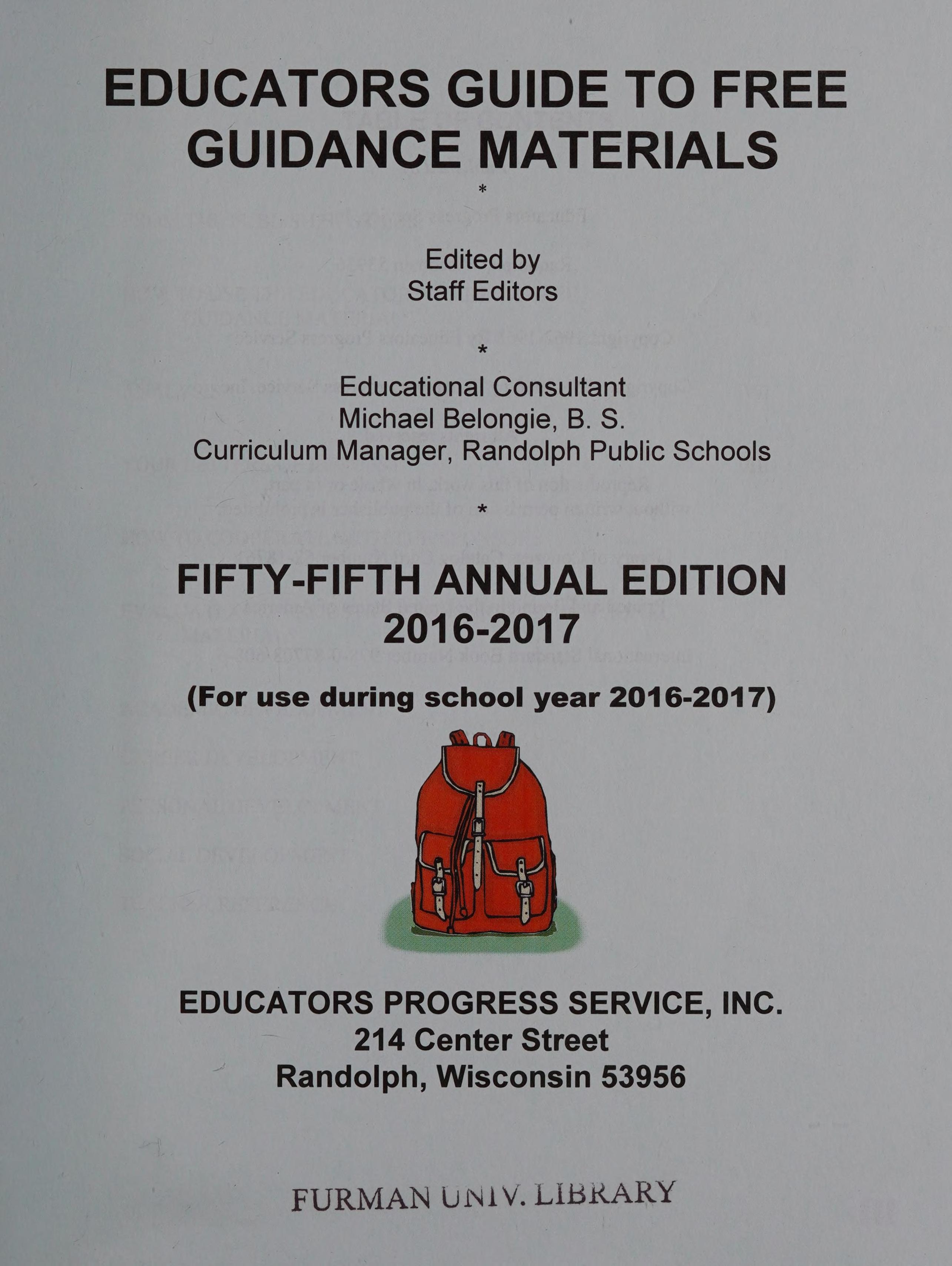 Educators Guide to Free Guidance Materials 2016 -2017