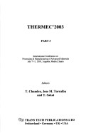 Thermec' 2003: International Conference On Processing & Manufacturing Of Advanced Materials July 7-11, 2003, Leganes, Madrid, Spain