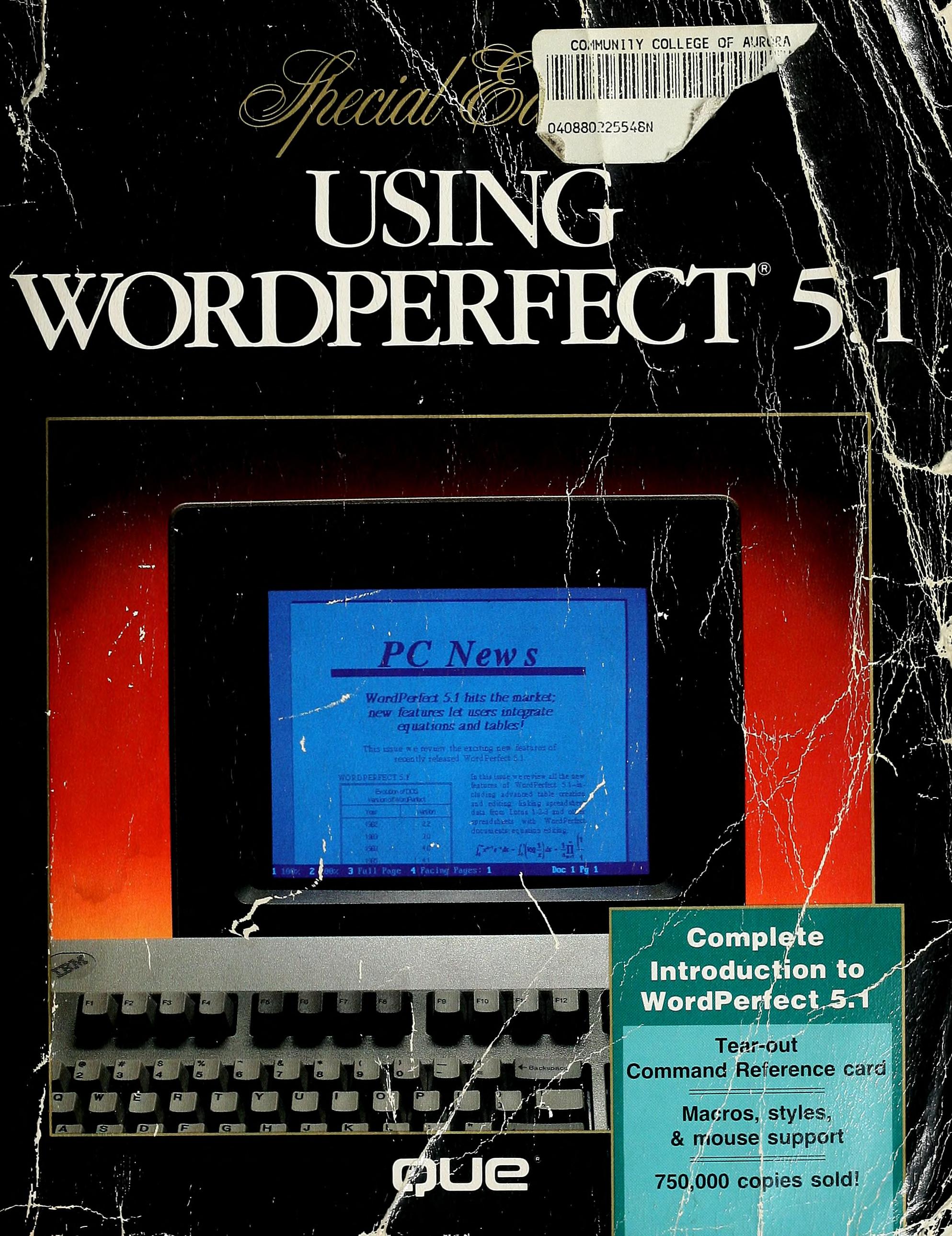 Using Wordperfect 5.1