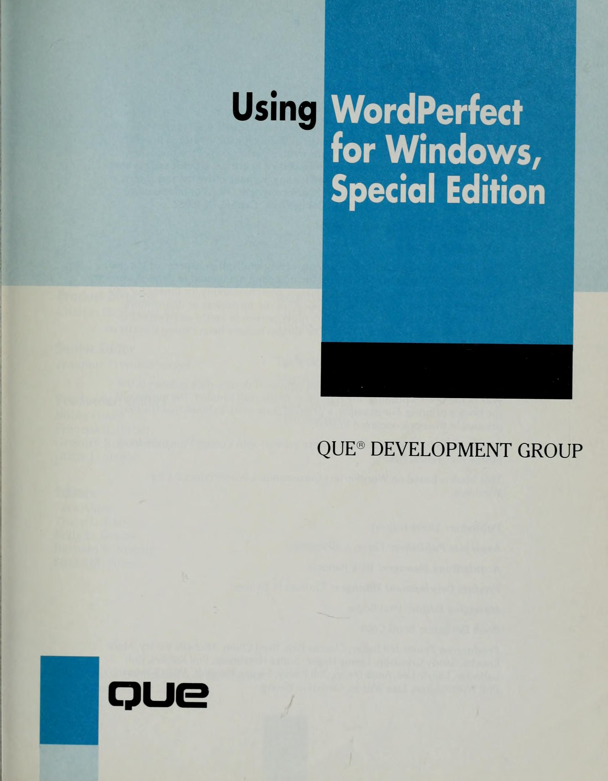 Using Wordperfect for Windows