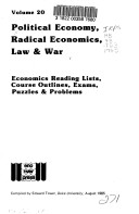 Political Economy, Radical Economics, Law, and War