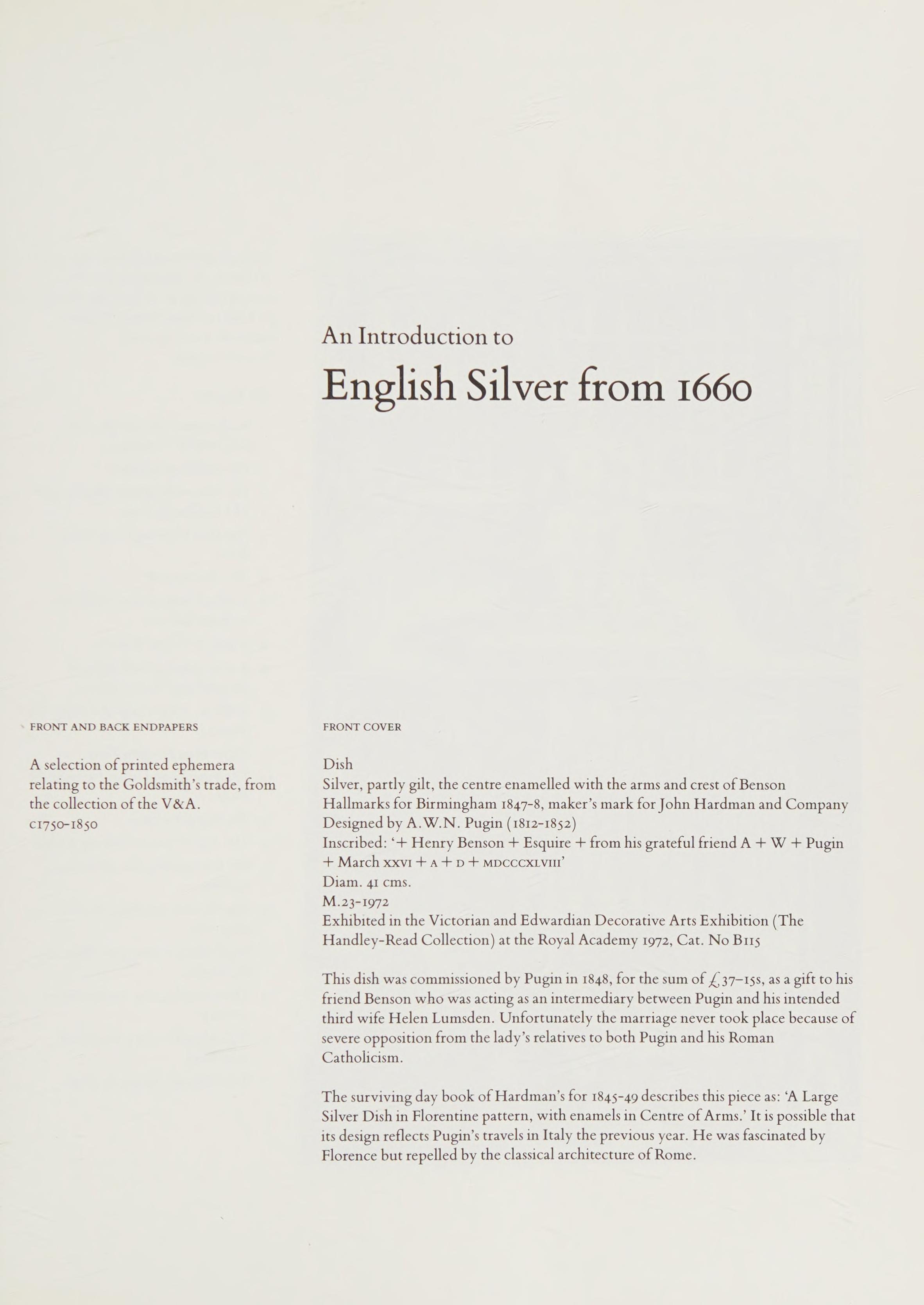 English Silver From 1660