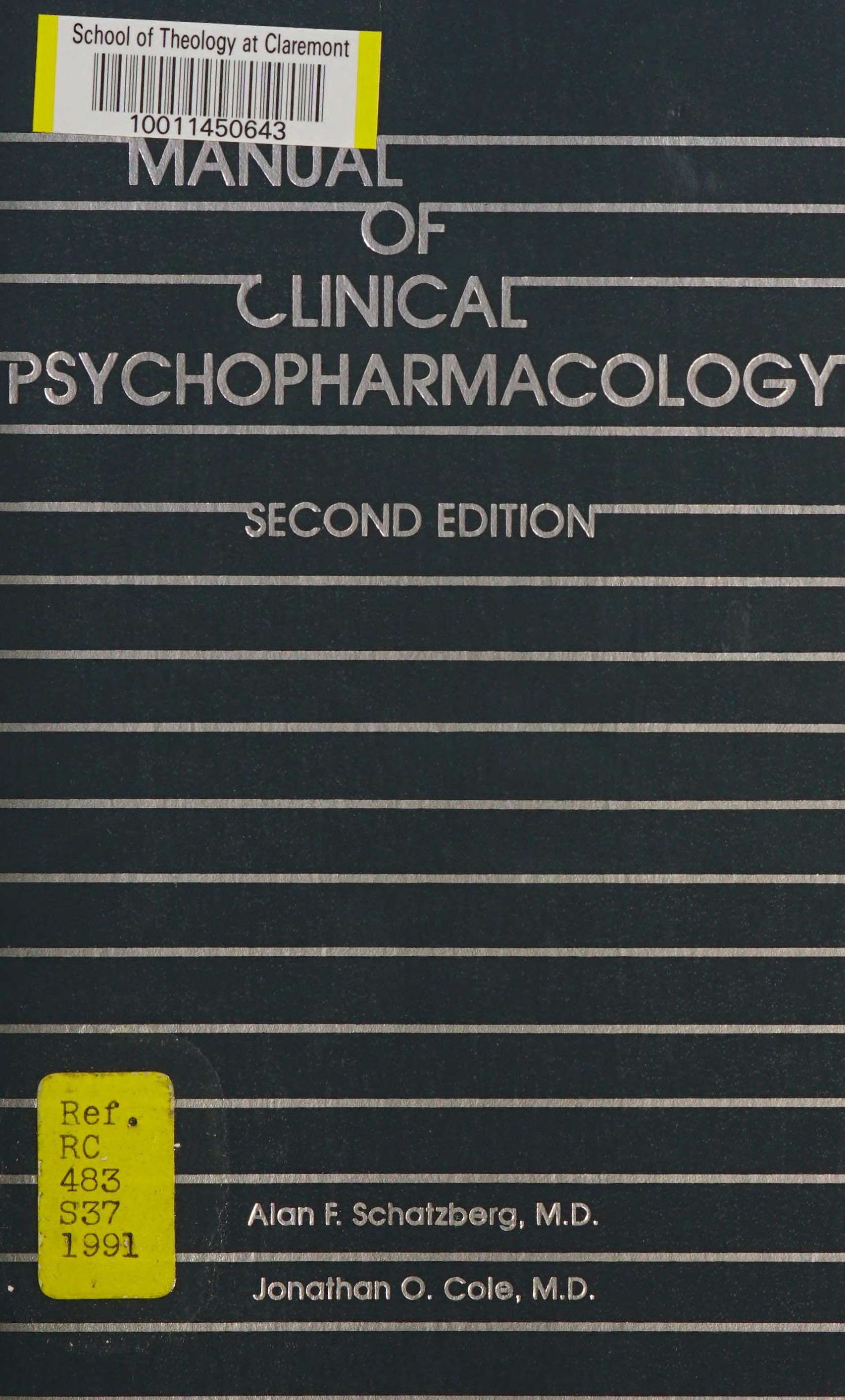 Manual of clinical psychopharmacology