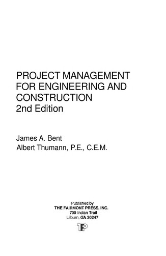 Project Management For Engineering And Construction