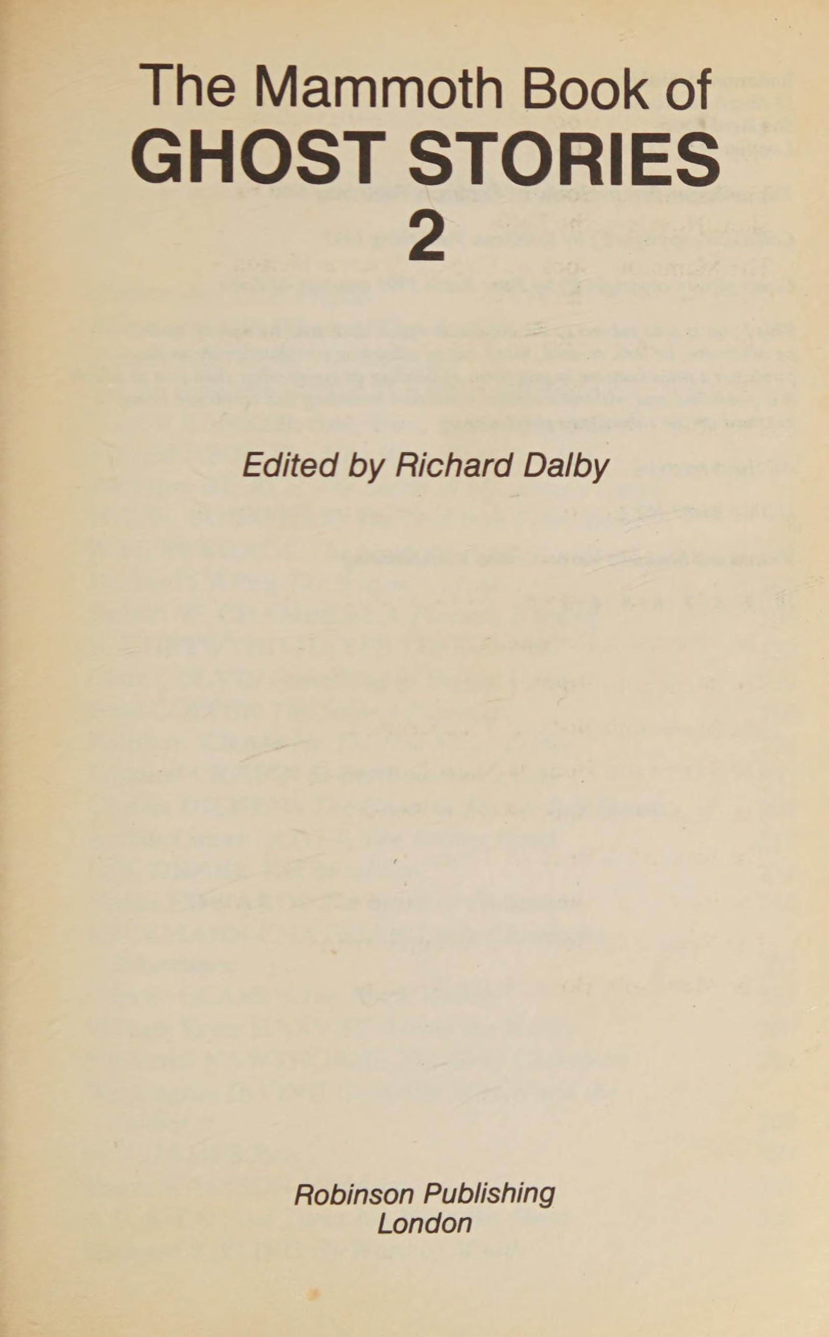 The Mammoth Book Of Ghost Stories 2
