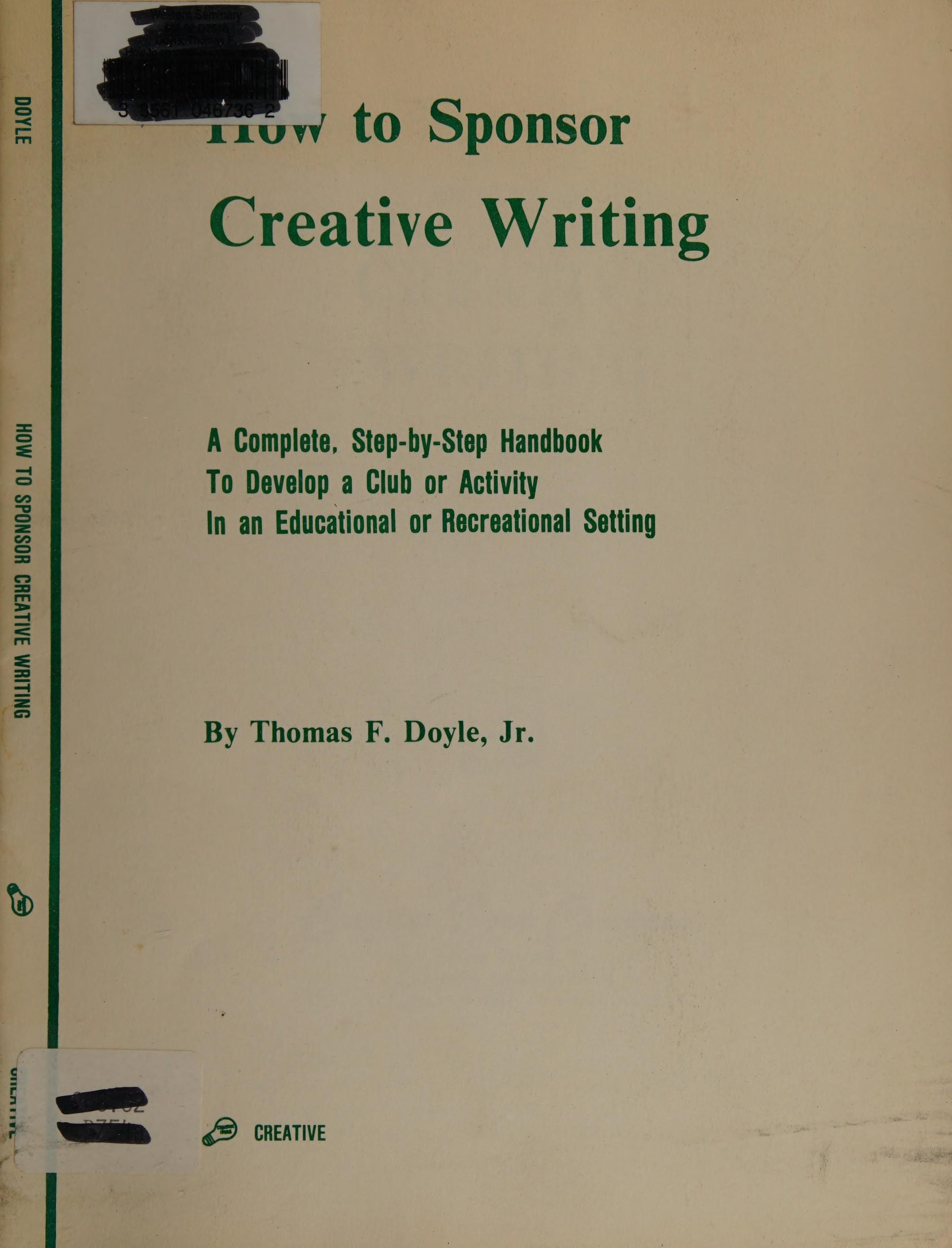 How To Sponsor Creative Writing;