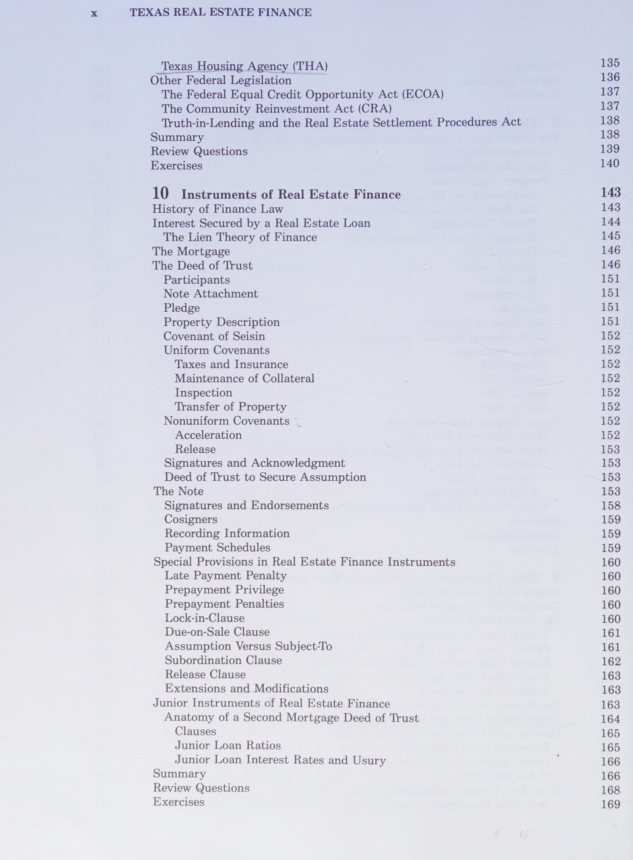 Texas real estate finance