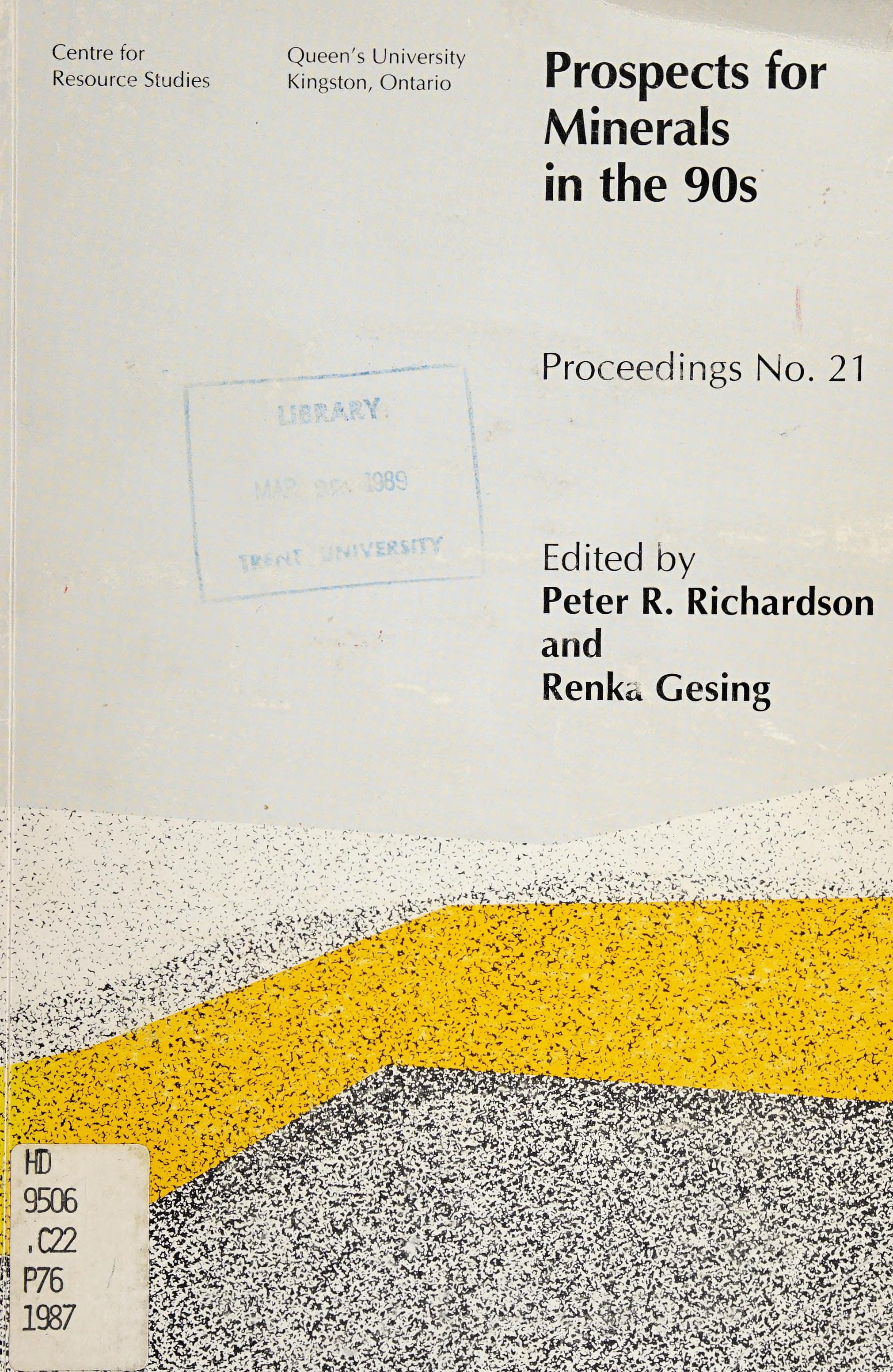 Prospects for Minerals in the Nineties