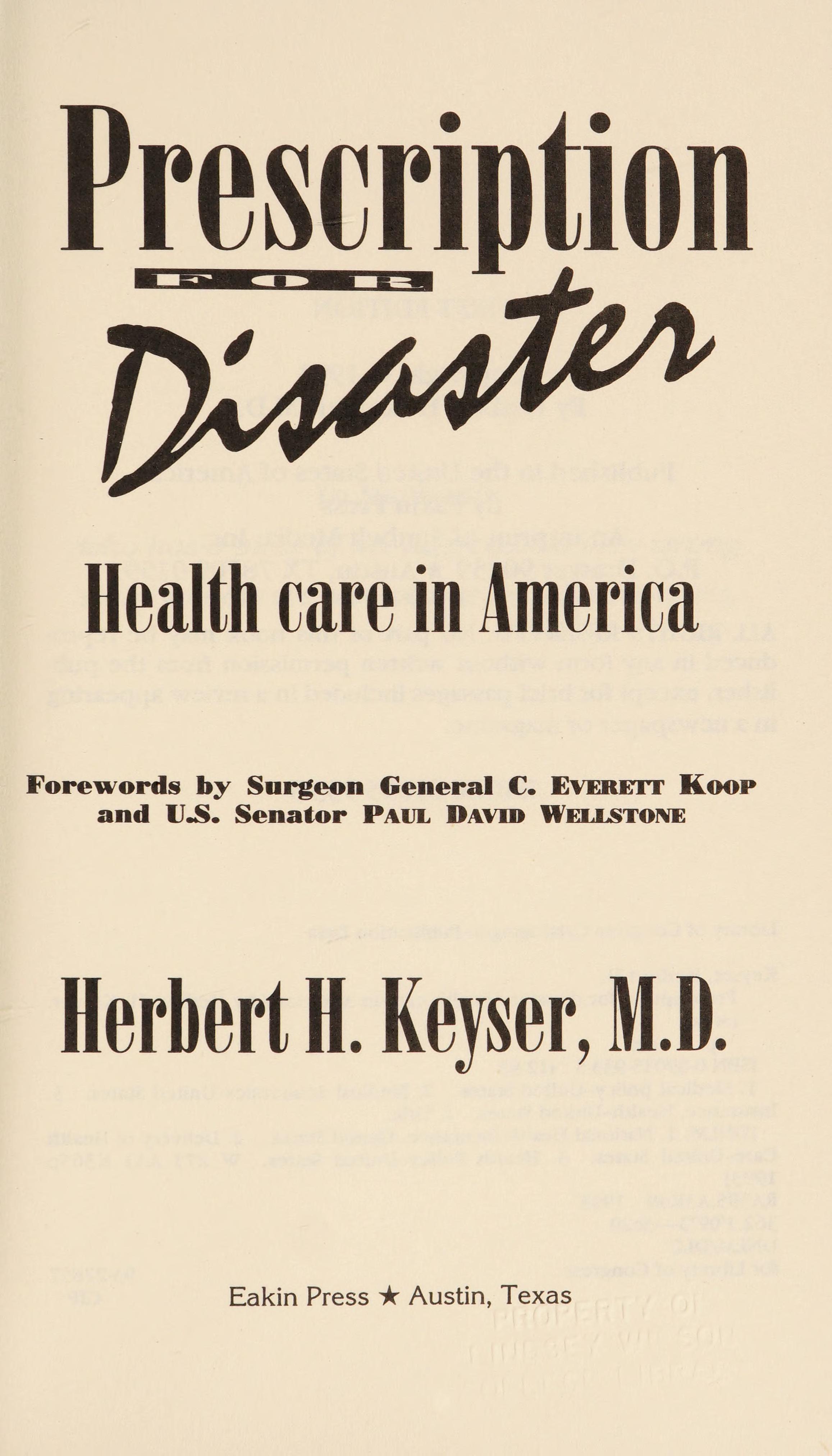 Prescription for Disaster