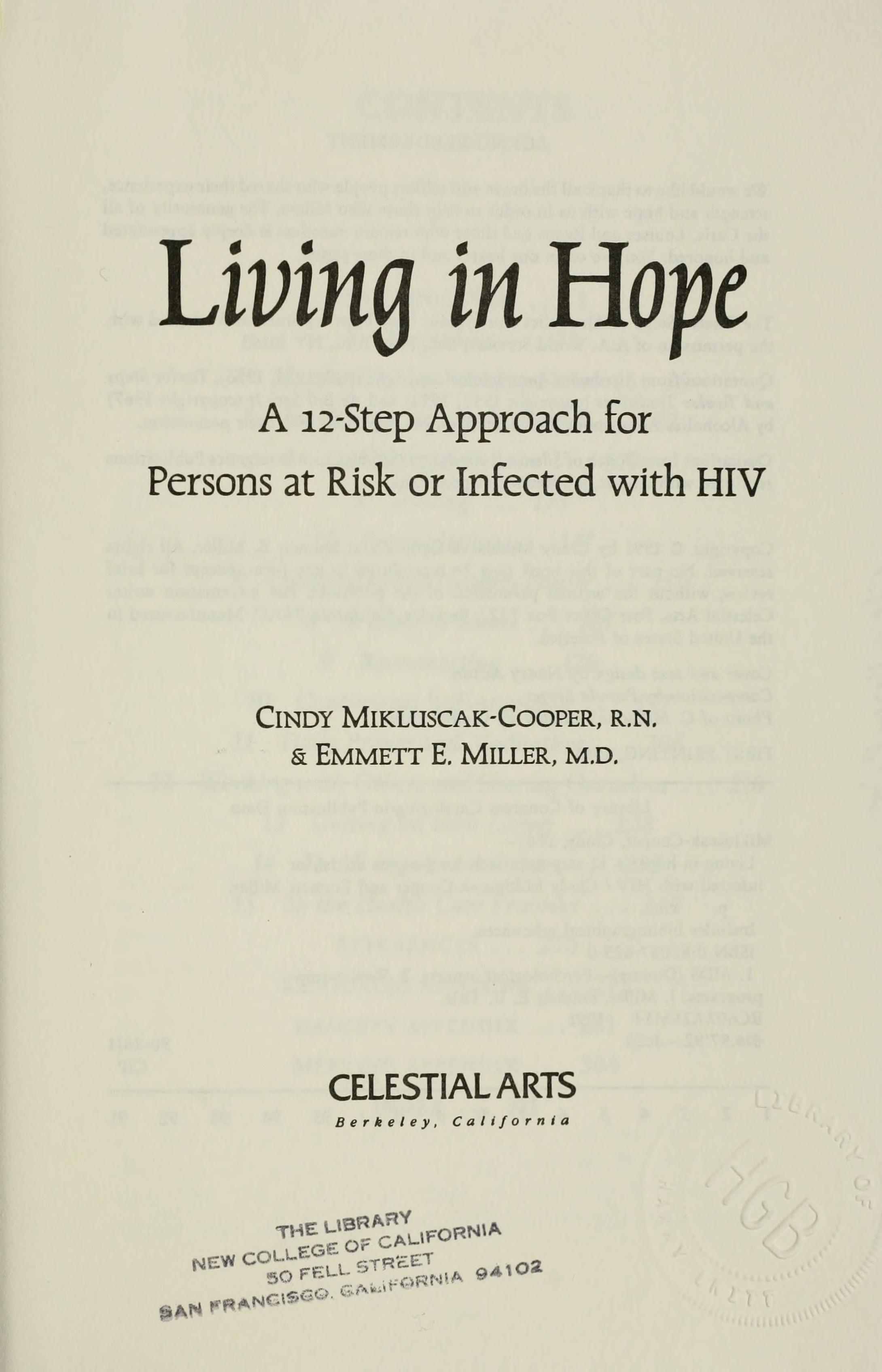 Living in Hope