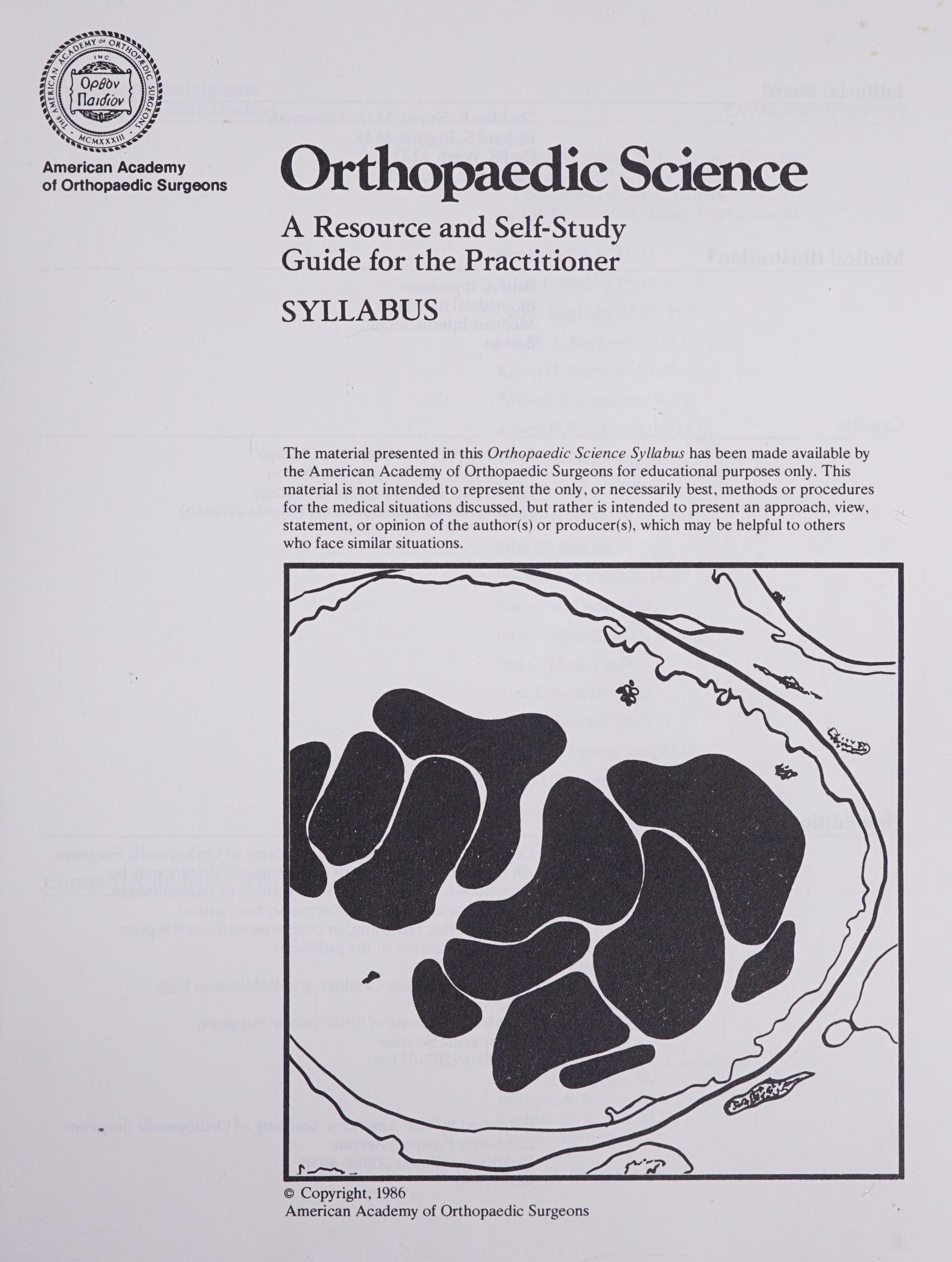 Orthopaedic Science: A Resource And Self-Study Guide For The Practitioner : Syllabus