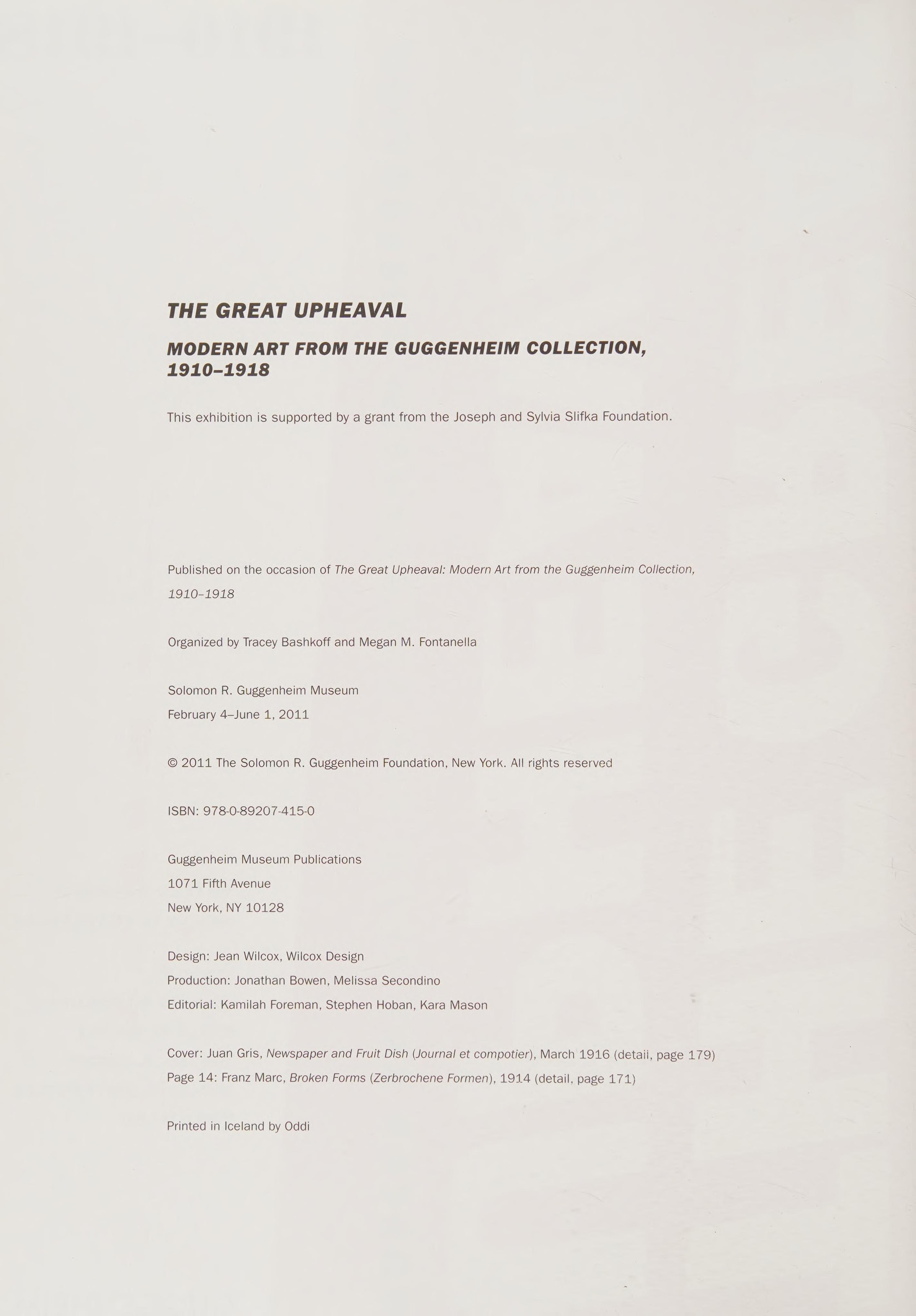 The Great Upheaval: Modern Art From The Guggenheim Collection, 1910-1918