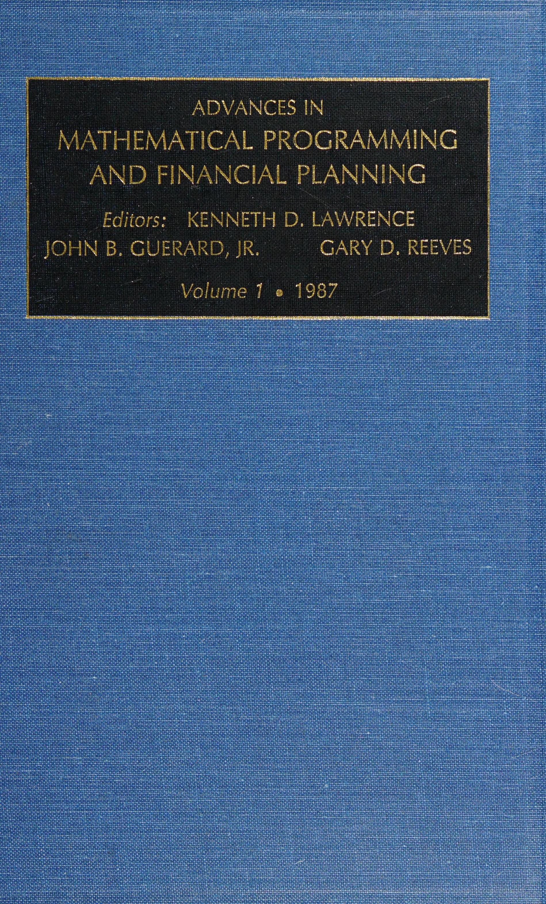 Advances in Mathematical Programming and Financial Planning