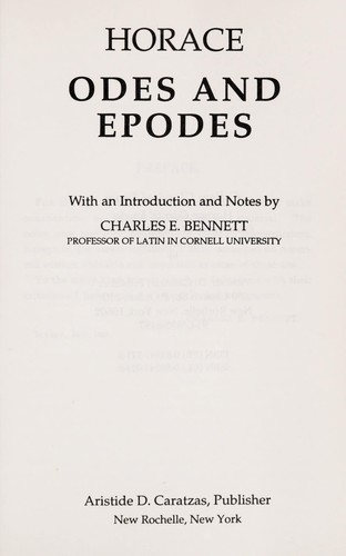 Odes and Epodes