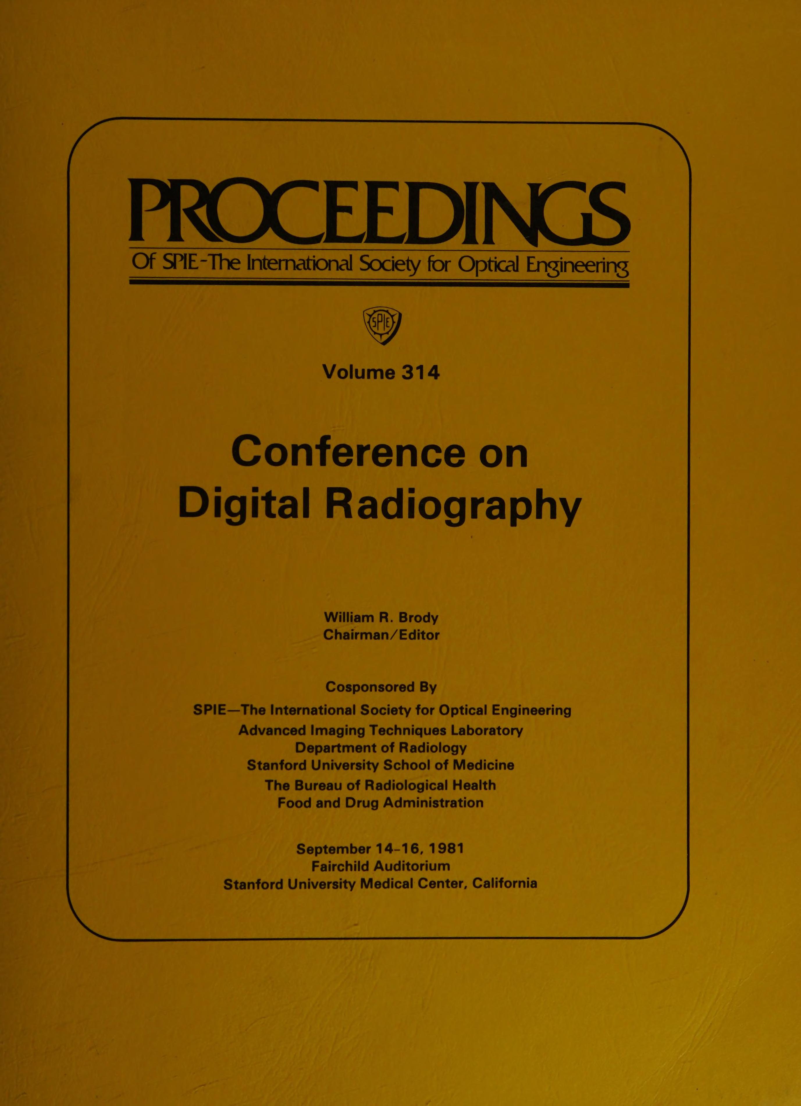 Digital Radiography, Proceedings 1981