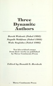 Three Dynamite Authors: Derek Walcott