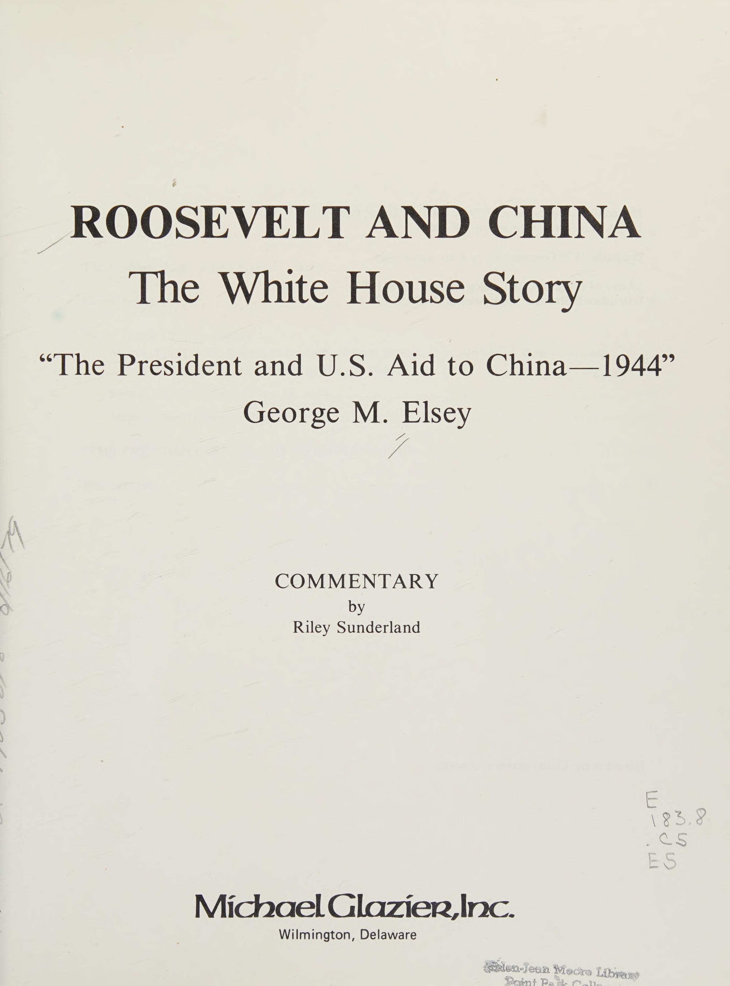 Roosevelt And China