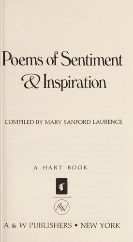 Poems Of Sentiment And Inspiration