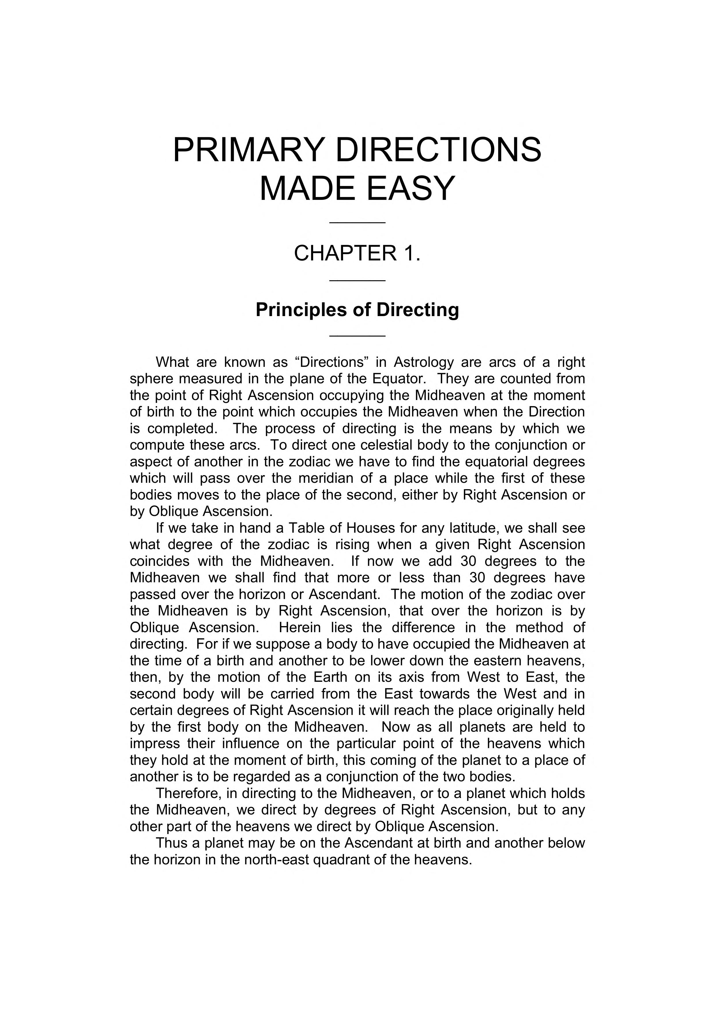 Primary Directions Made Easy