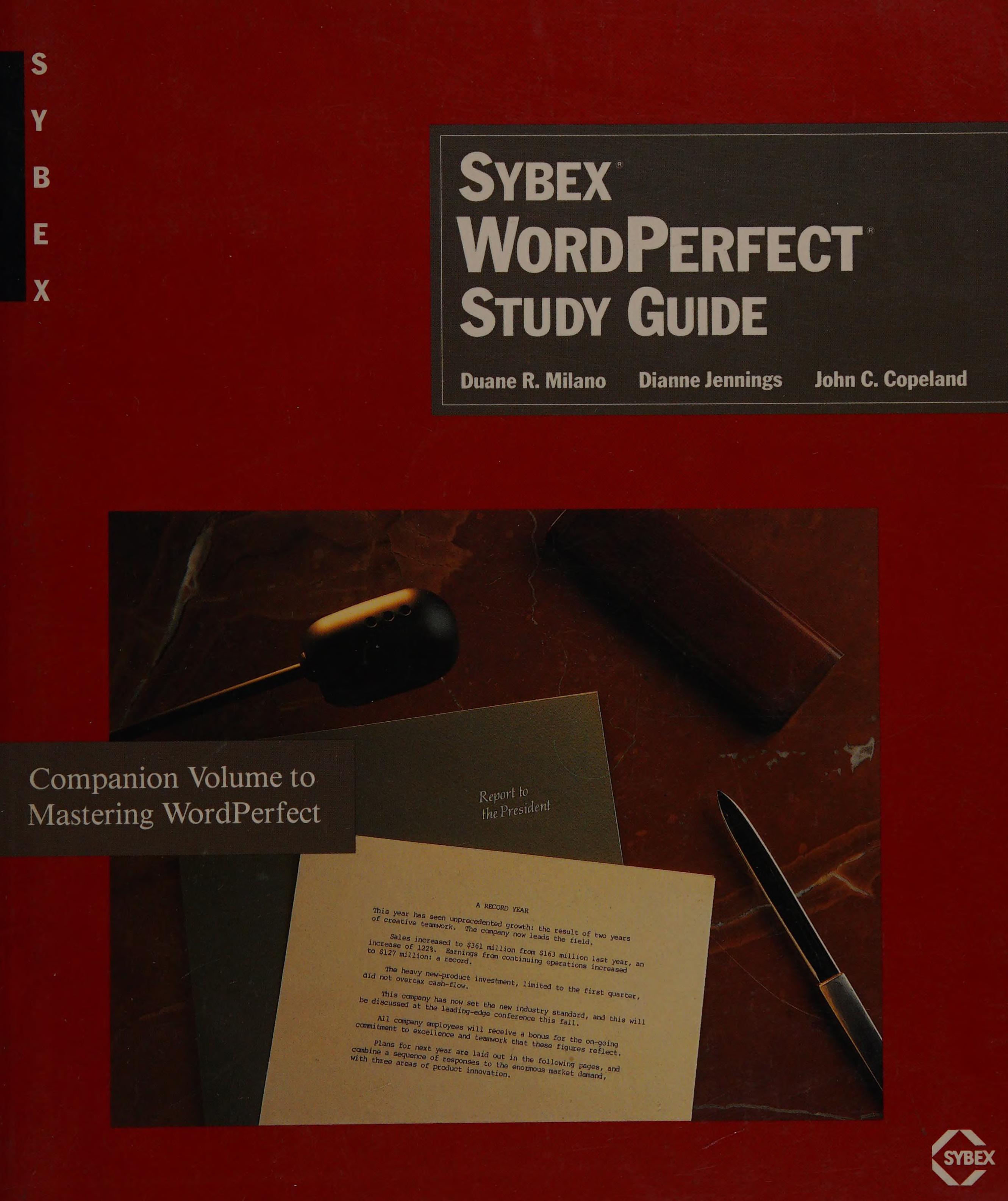 Sybex Wordperfect Study Guide