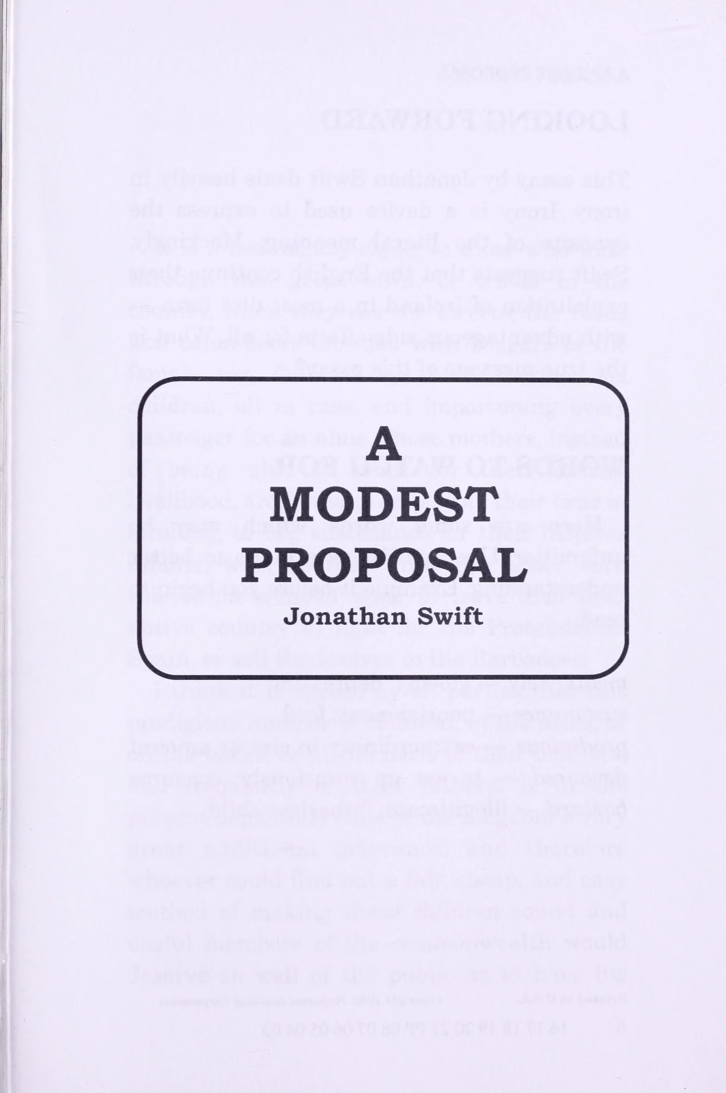 A Modest Proposal