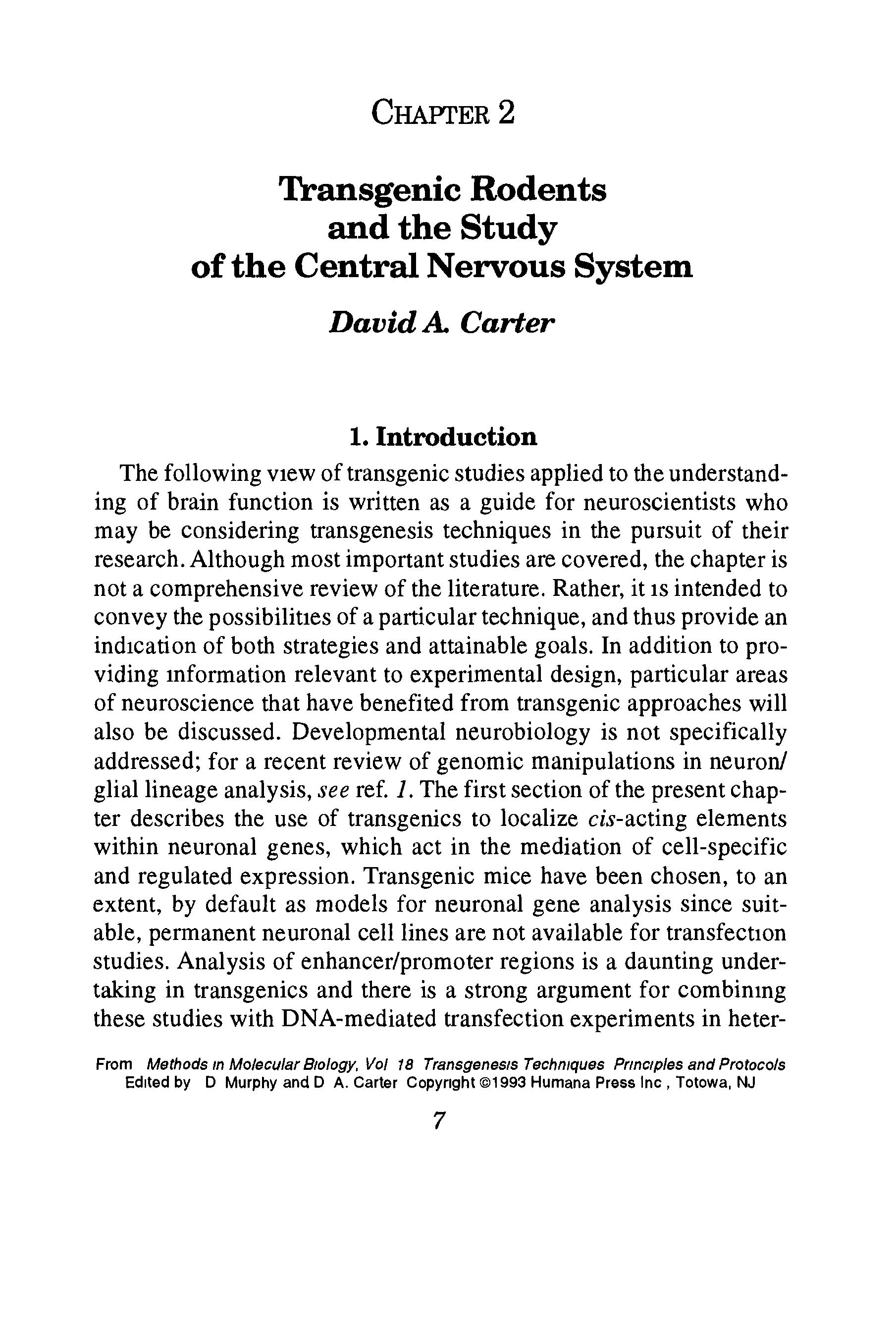 Transgenesis Techniques