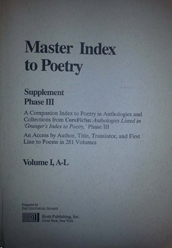 Master Index to Poetry