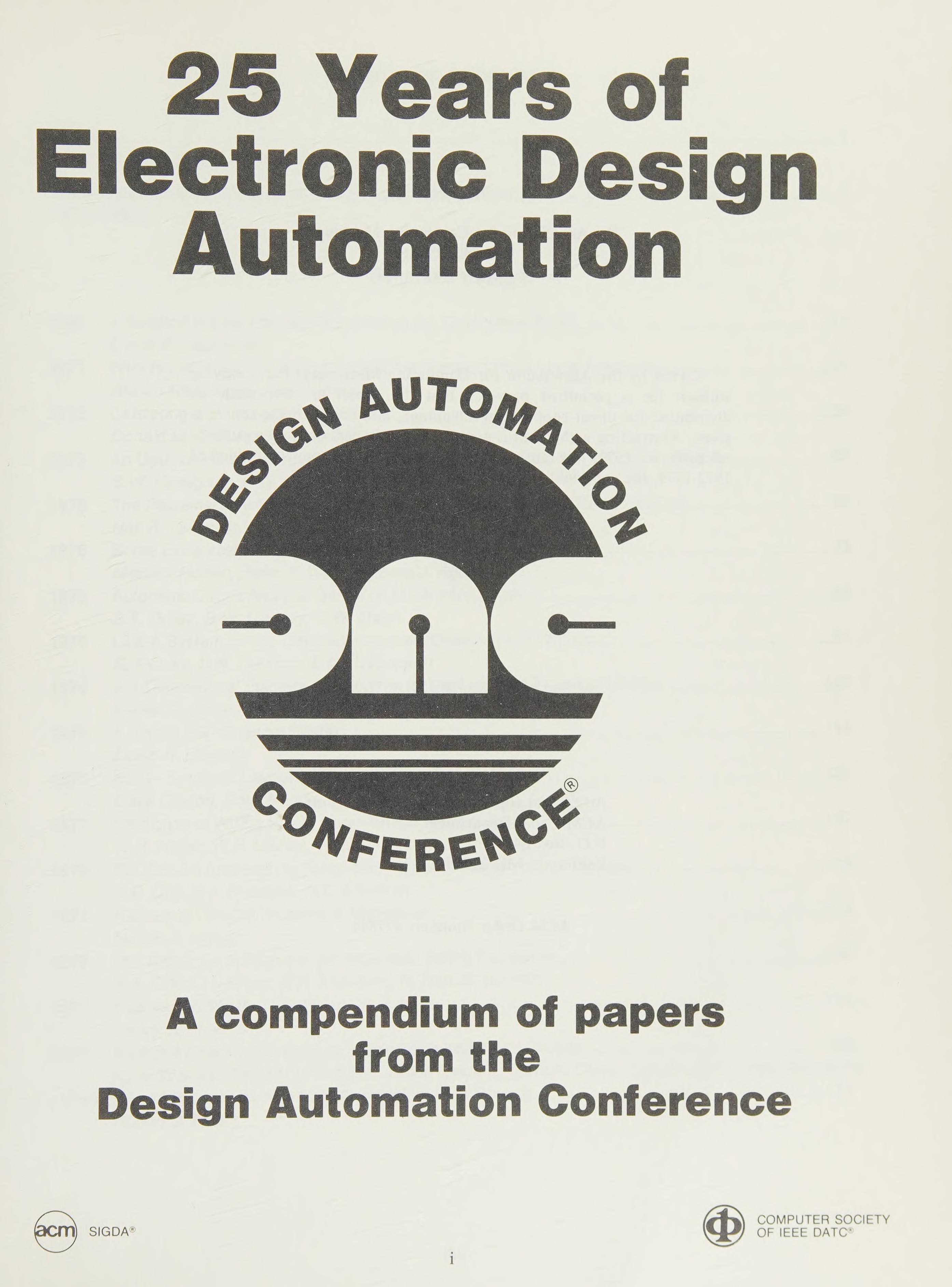 Twenty Five Years of Electronic Design Automation Compendium of Papers