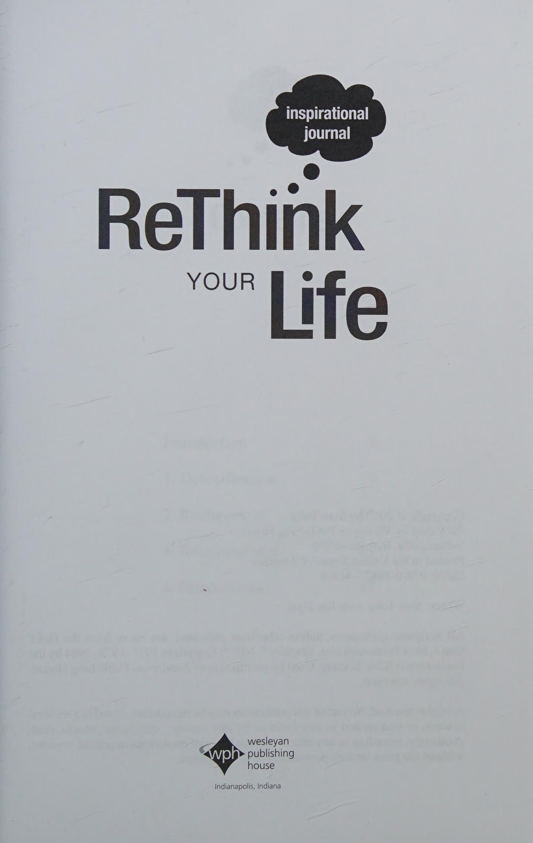 ReThink Your Life Inspirational Journal