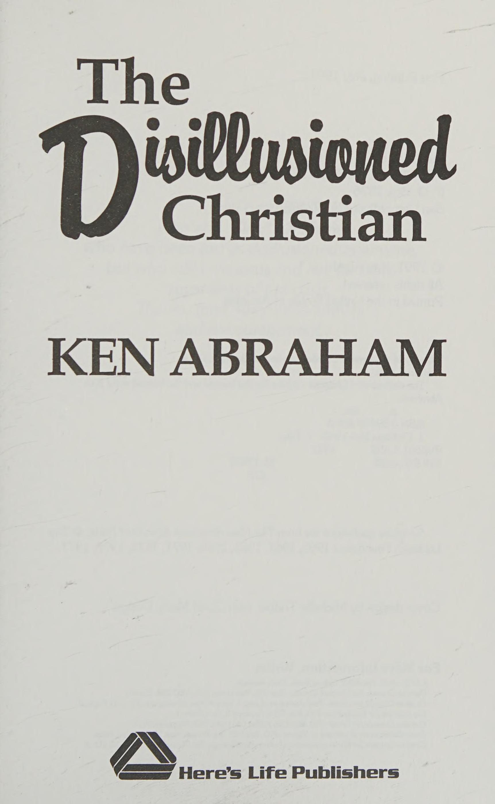 The Disillusioned Christian