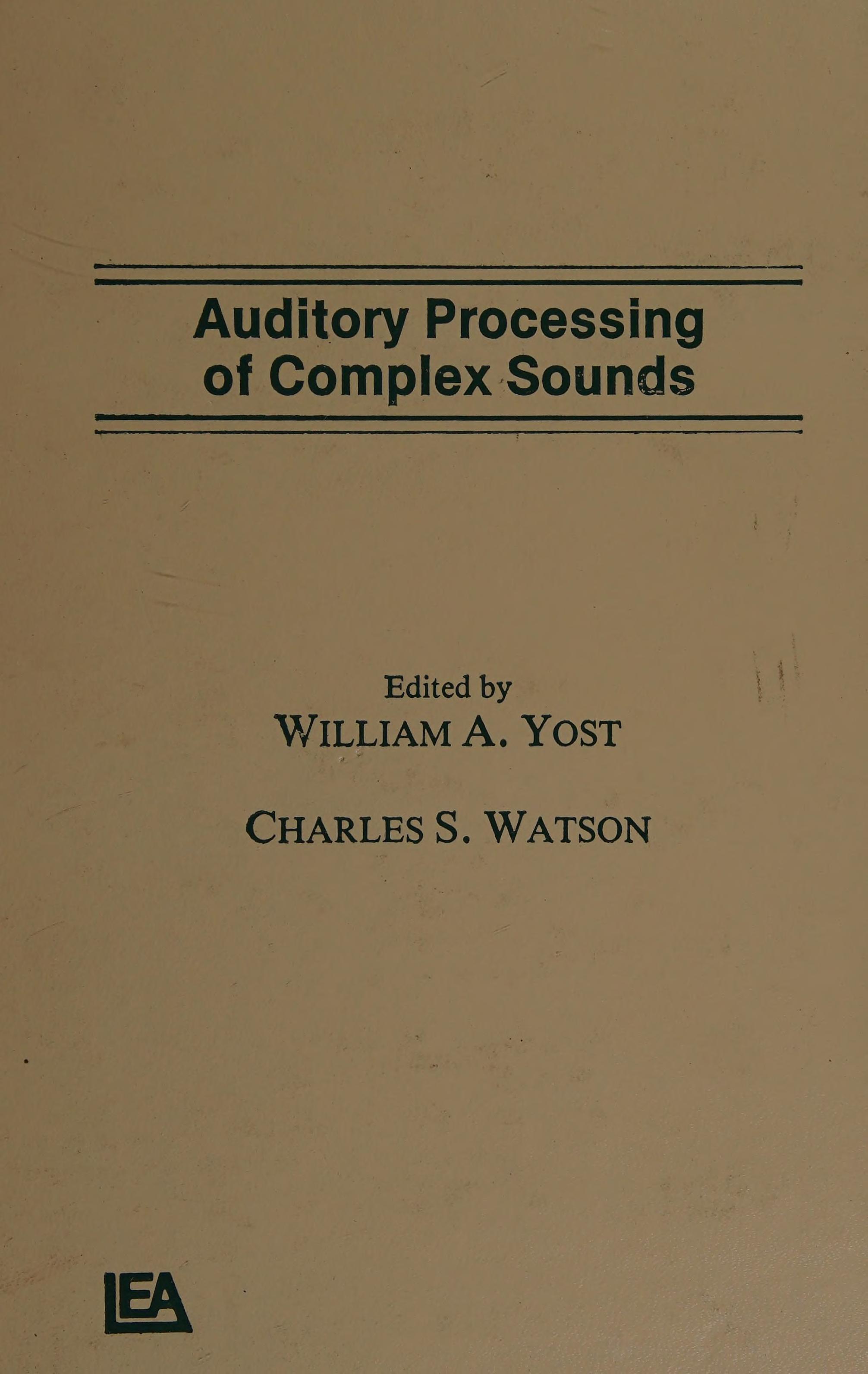 Auditory processing of complex sounds