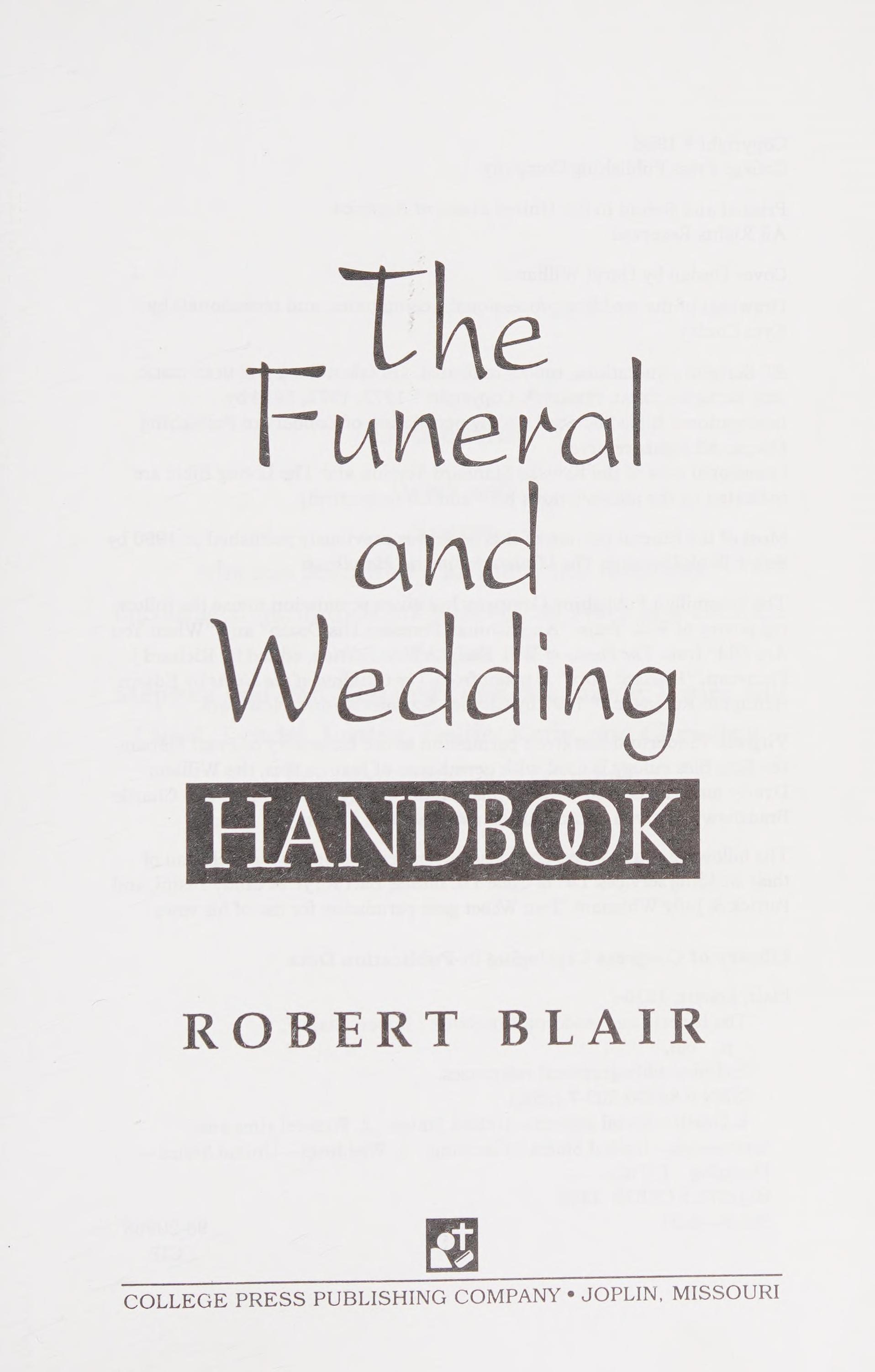 The Funeral and Wedding Handbook