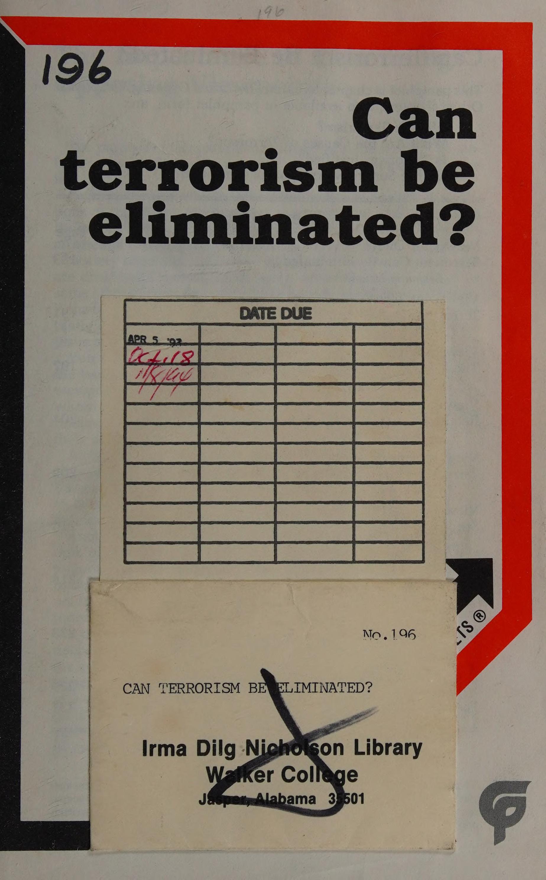 Can Terrorism Be Eliminated